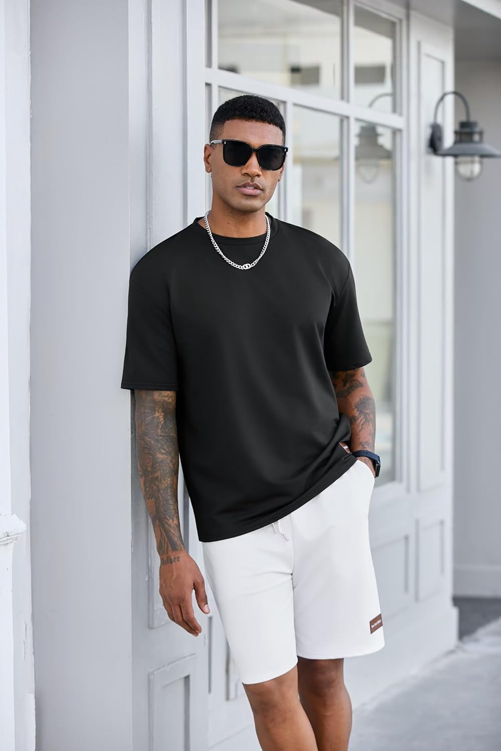 Mens Track Suits 2 Piece Outfits Workout Sets Oversize T-Shirt and Short Set for Men Summer Jogging Tracksuit - Image 3