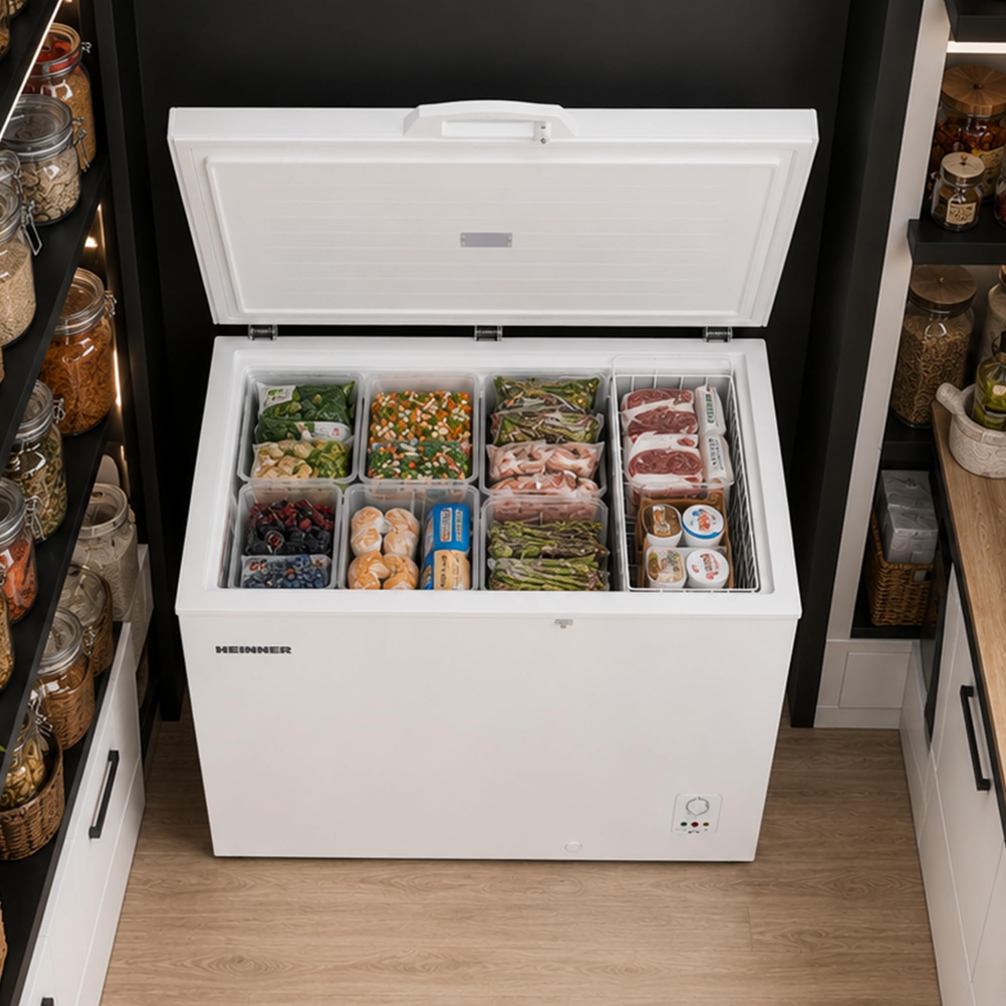 HCF-HS420E++ Side-by-Side Kühl-Gefrierkombination – 420 L Gesamtvolumen, No-Frost-Technologie, Energieklasse E, LED-Innenbeleuchtung, Touch-Bedienung, Weiß – 5 Jahre Garantie