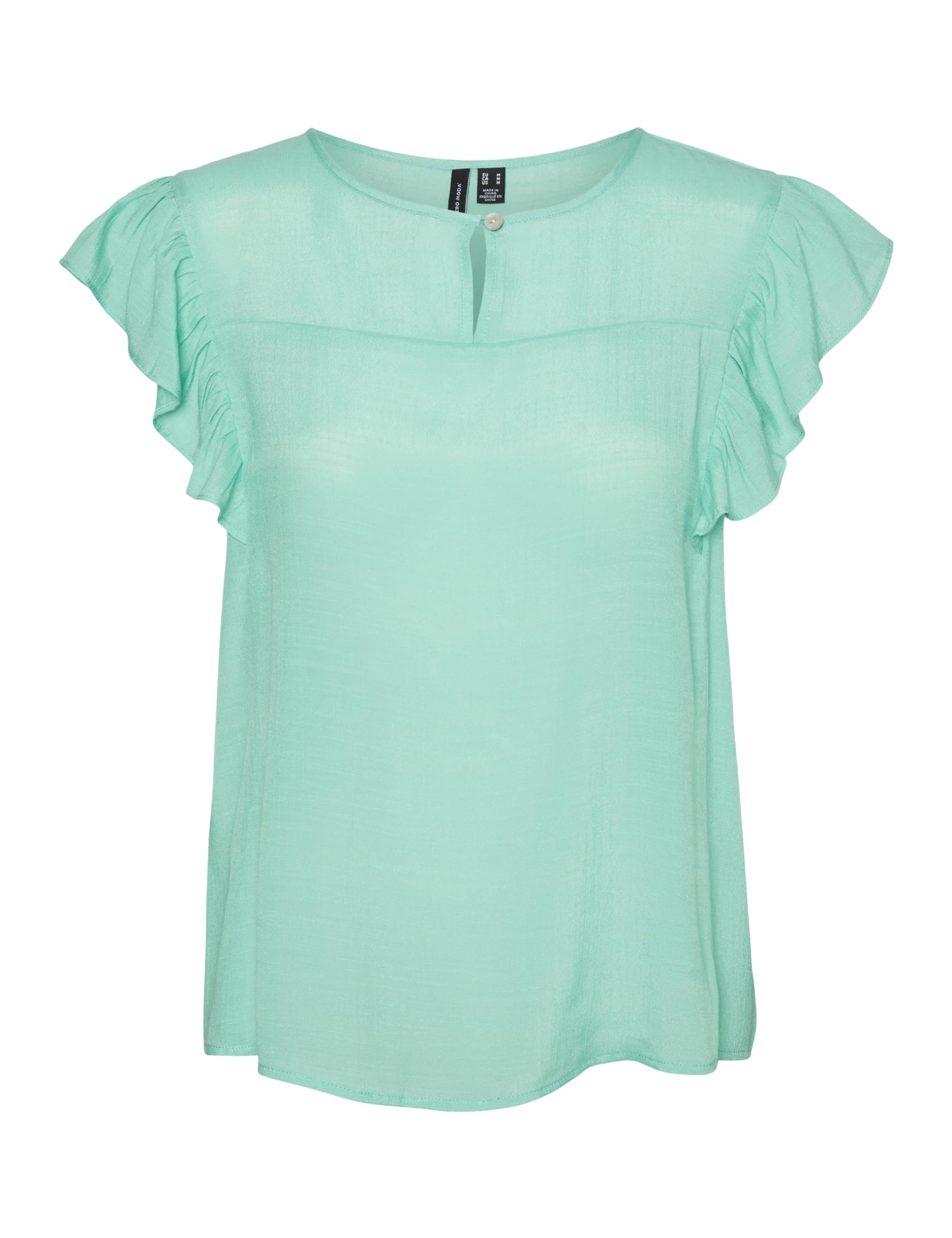 VERO MODA Women's Vmkatja SL Frill WVN Top, katydid, M