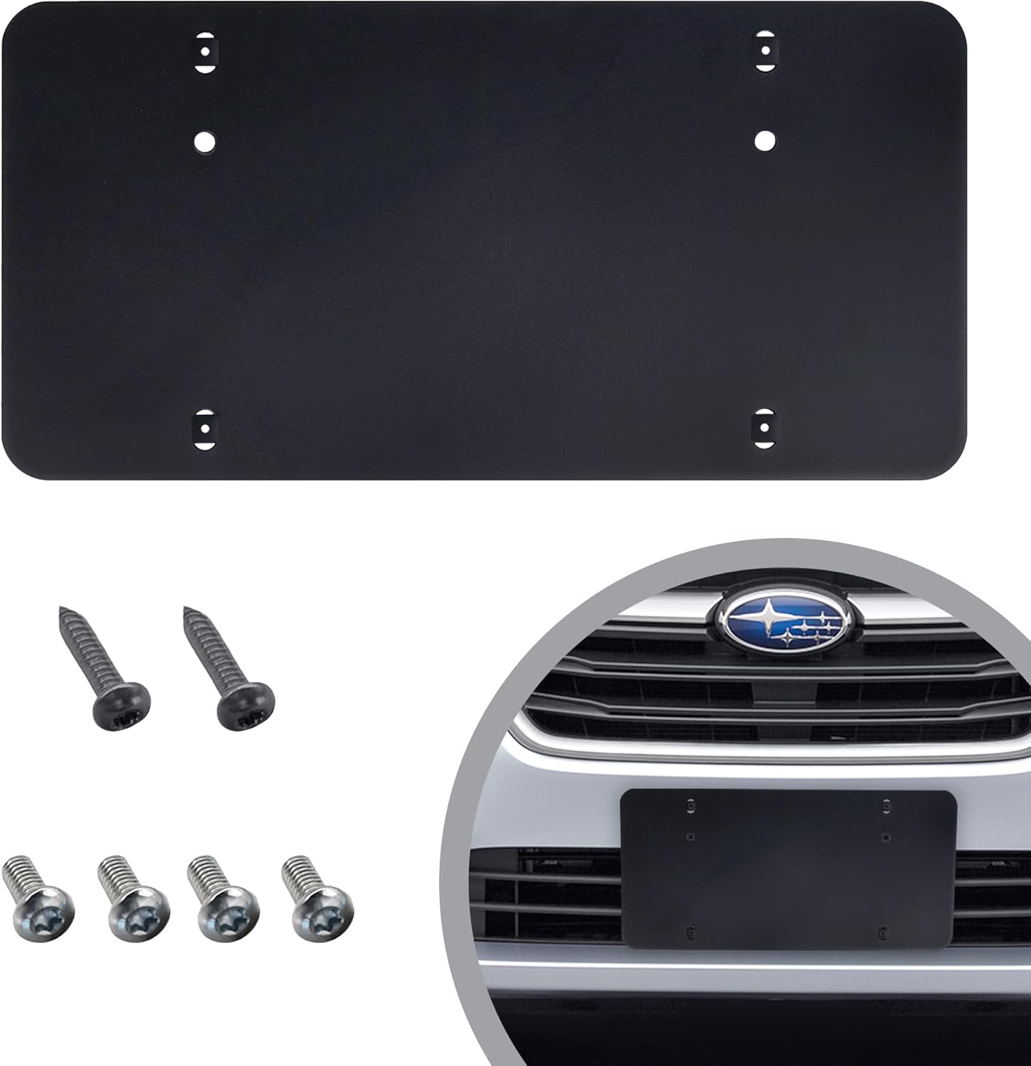 License Plate Bracket for Subaru Legacy 2008-2024 | Plate Holder Set w 6 Unique Screw Bolts | License Tag Mounting Kit | Quality Plate Holders | Premium Car & Truck Accessories