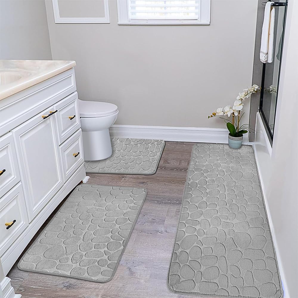 Verna Microfiber Rug Amazon.com: CoZoo Bathroom Rugs Set: 3 Piece, Soft Absorbent Microfiber ...