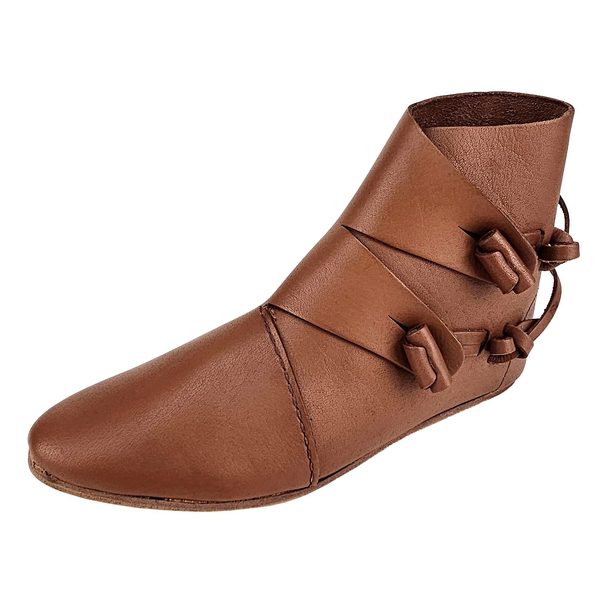 Wikinger Schuhe Dunkelbraun mit Ledersohle Jorvik