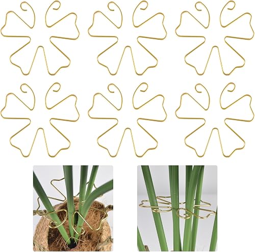 6pcs Plant Stem Support, Iron Monstera Plants Support, Plant Stem Holder | Butterfly Shape Unique Design, Bamboo Clamp Set for Outdoor & Indoor Growing Climbing Plants Stabilization and Supports