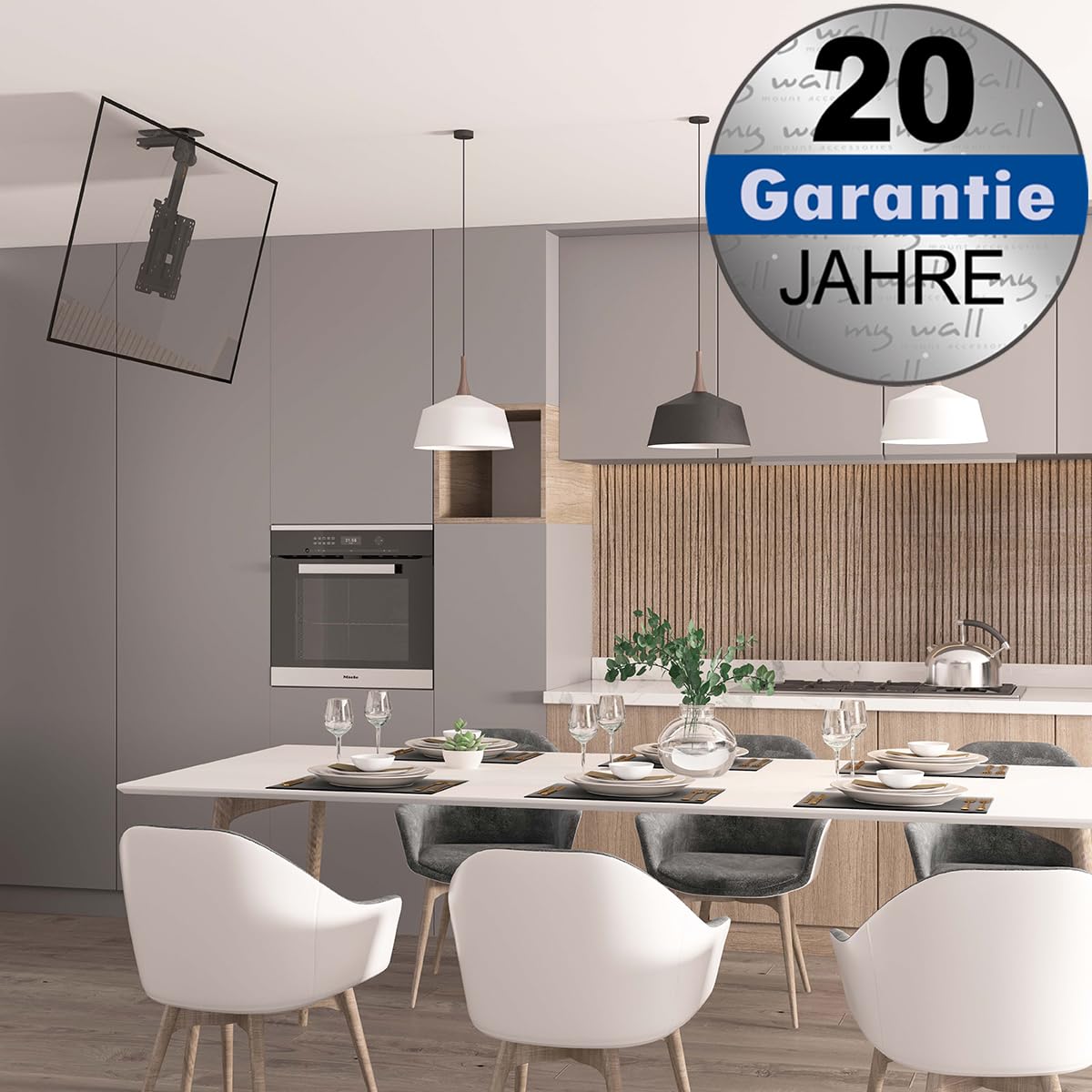 My Wall HL 45-2 L supporto da soffitto per monitor Nero Inclinabile, Girevole, Supporto a soffitto