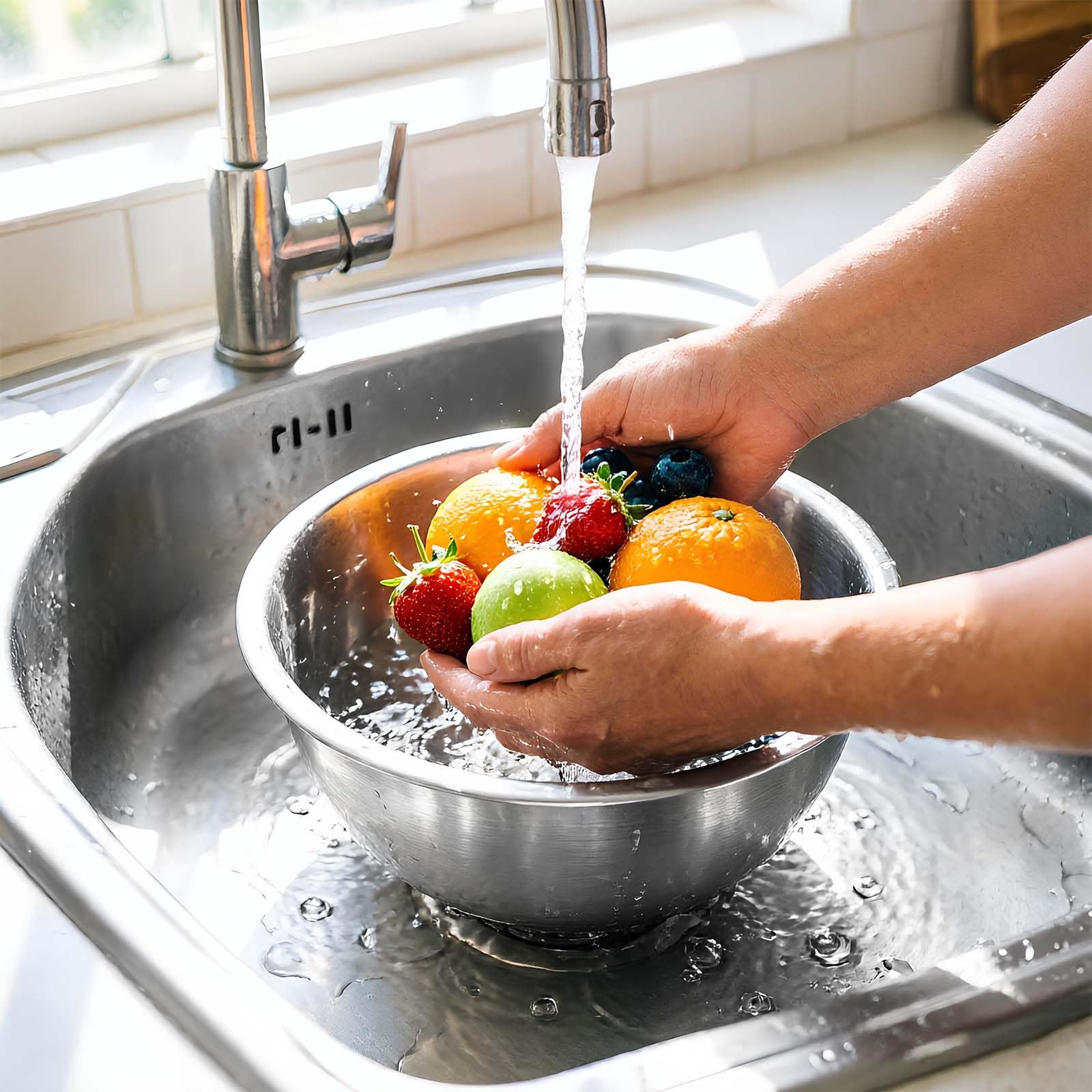 Lot de 5 Cul de Poule Inox, Saladiers en Acier Inoxydable, Bol Inox Cuisine Bowl de Mélange 5 Saladiers de Tailles Différentes 0.6 l, 0.9 l, 1.6 l, 2 l, 2.6 l