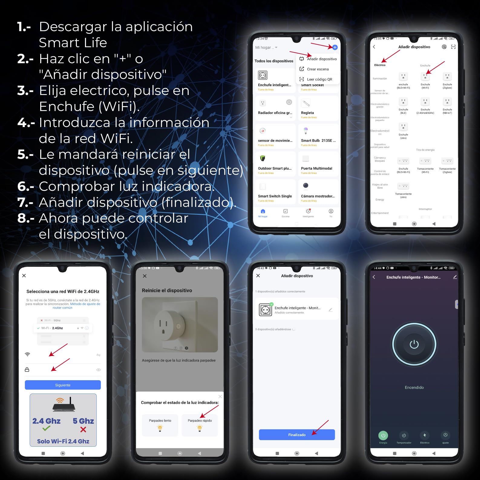 LED ATOMANT 2x Enchufe Pared Wifi Cristal 16A USB/USB C APP Medidor Consumo | Compatible con Alexa y Google Assistant, App Smart Life