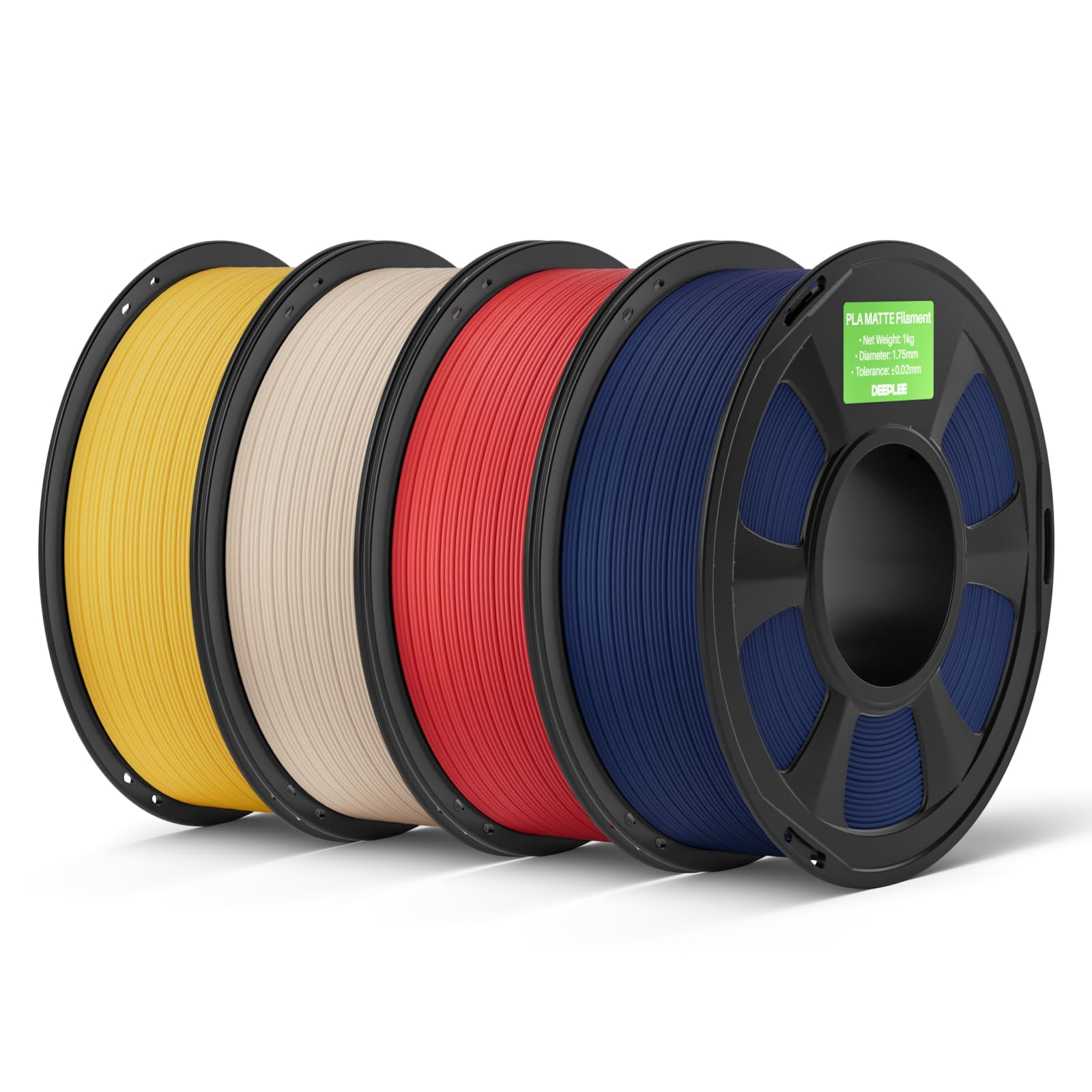 DEEPLEE PLA Mate 1.75 mm, Kit 4 x 1 kg, 4 colores
