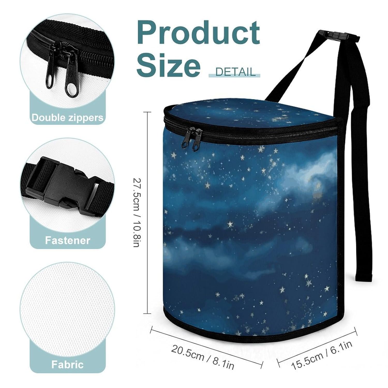 Hanging Car Trash Bag with Stars Printed Car Garbage Storage Bag Leakproof Car Trash Can Portable Garbage Storage Bags