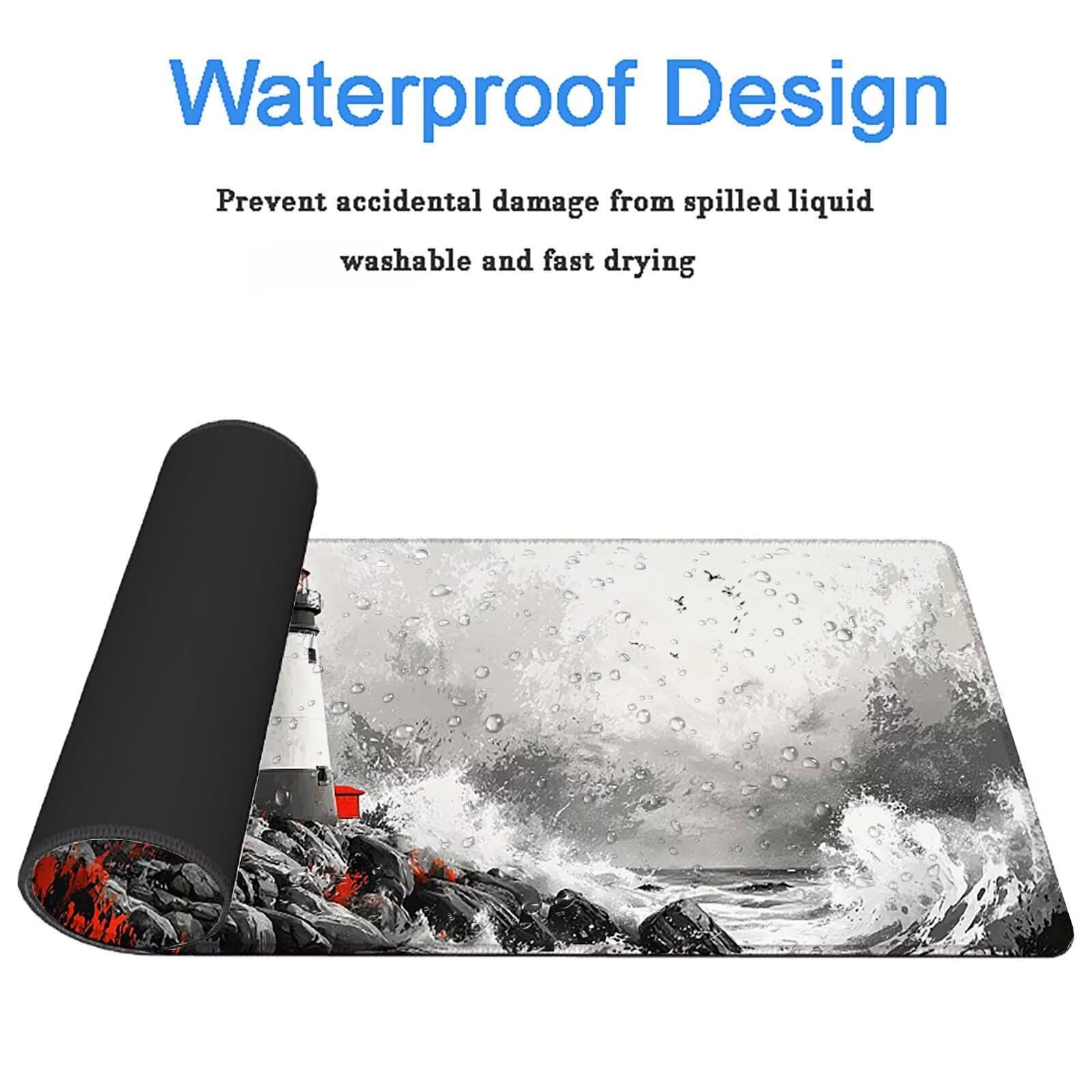 Tappetino Mouse Gaming, 1200x600mm Tappetino Mouse XXL Retro 0c0-227 | Mouse Pad Grande, Ottimizzato per i Sensori da Gioco, Migliora Precisione e Velocità, per Mac e PC, faro