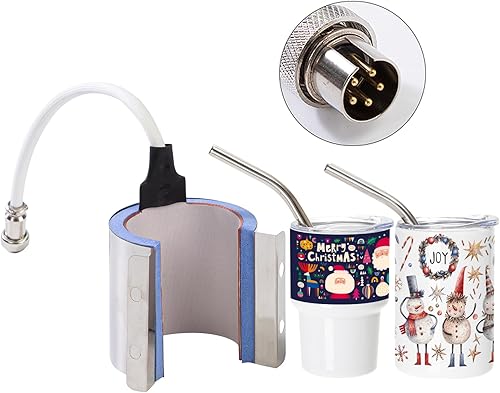 PYD Life Accesorio de prensa de calor para vaso recto, mini vasos delgados de 3 onzas de acero inoxidable para sublimación