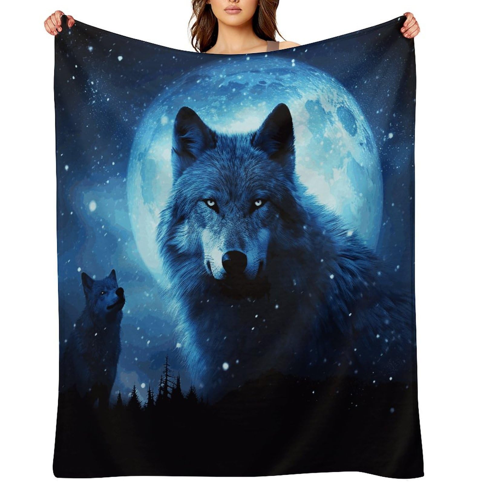 Wolfs Blankets Flannel Soft Blanket for Couch Warm Cozy Throw Blankets Fashion Bed Blanket Thick Bath Towel Bedspread Tapestry for Home Supplies Gift 30"x40"
