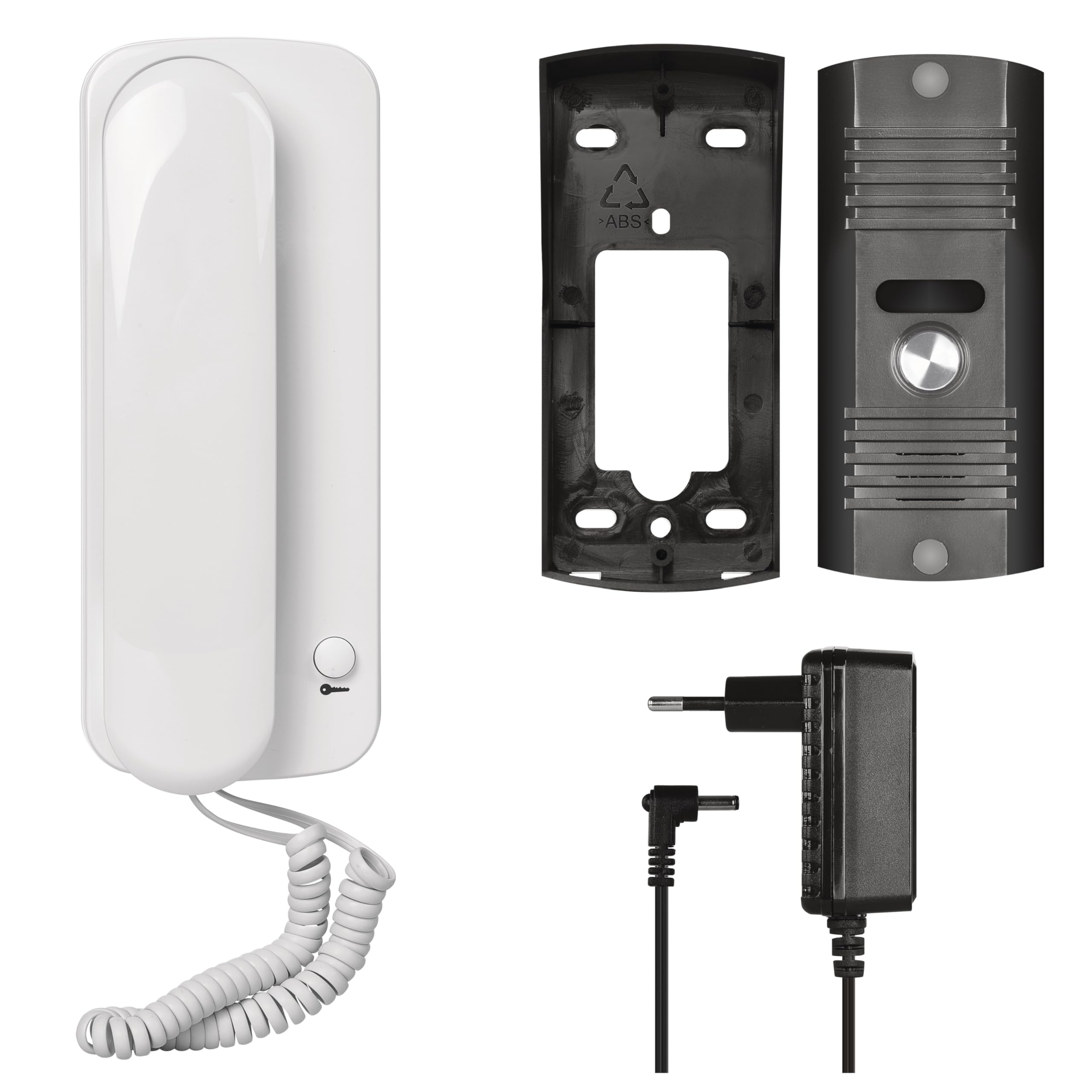 EMOS Juego de intercomunicador para Puerta de Audio con Apertura de Puerta, diseño Elegante, fácil de Usar