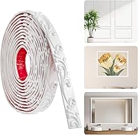 Hohnnyreet 16.4FT White Peel and Stick Crown Molding Trim - Flexible Self-Adhesive Mirror Frame Border for Bathrooms, Doors & Walls