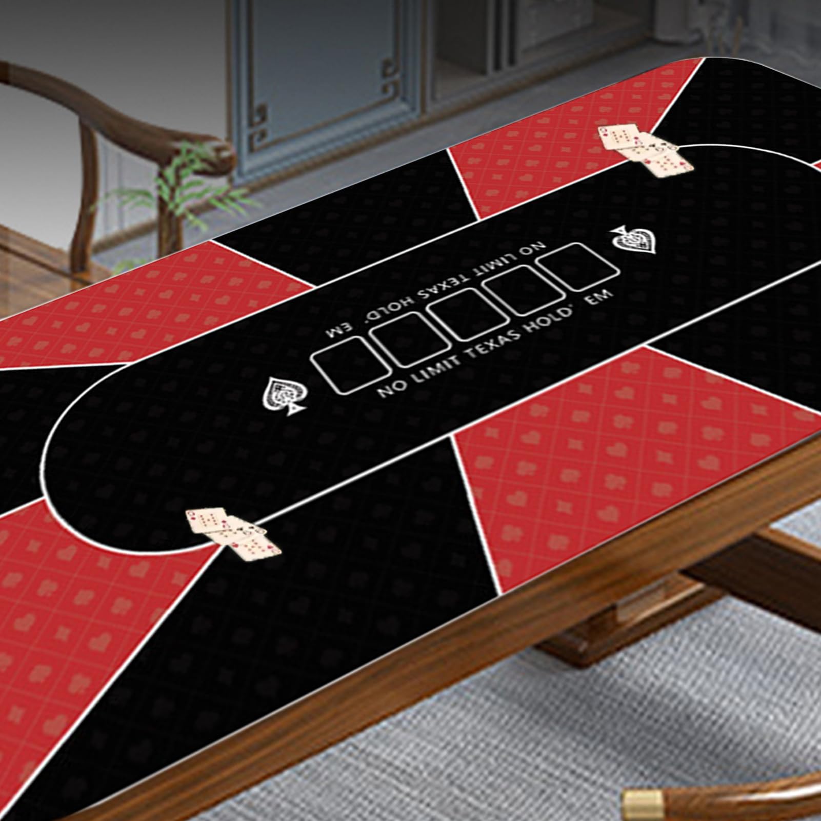 Générique Obrus pokerowy, obrus - Holdem mata pokerowa 120 x 60 cm | Antypoślizgowe pokrowce na stół z kart, mata na stół do pokera Texas Holdem Poker, gry karciane