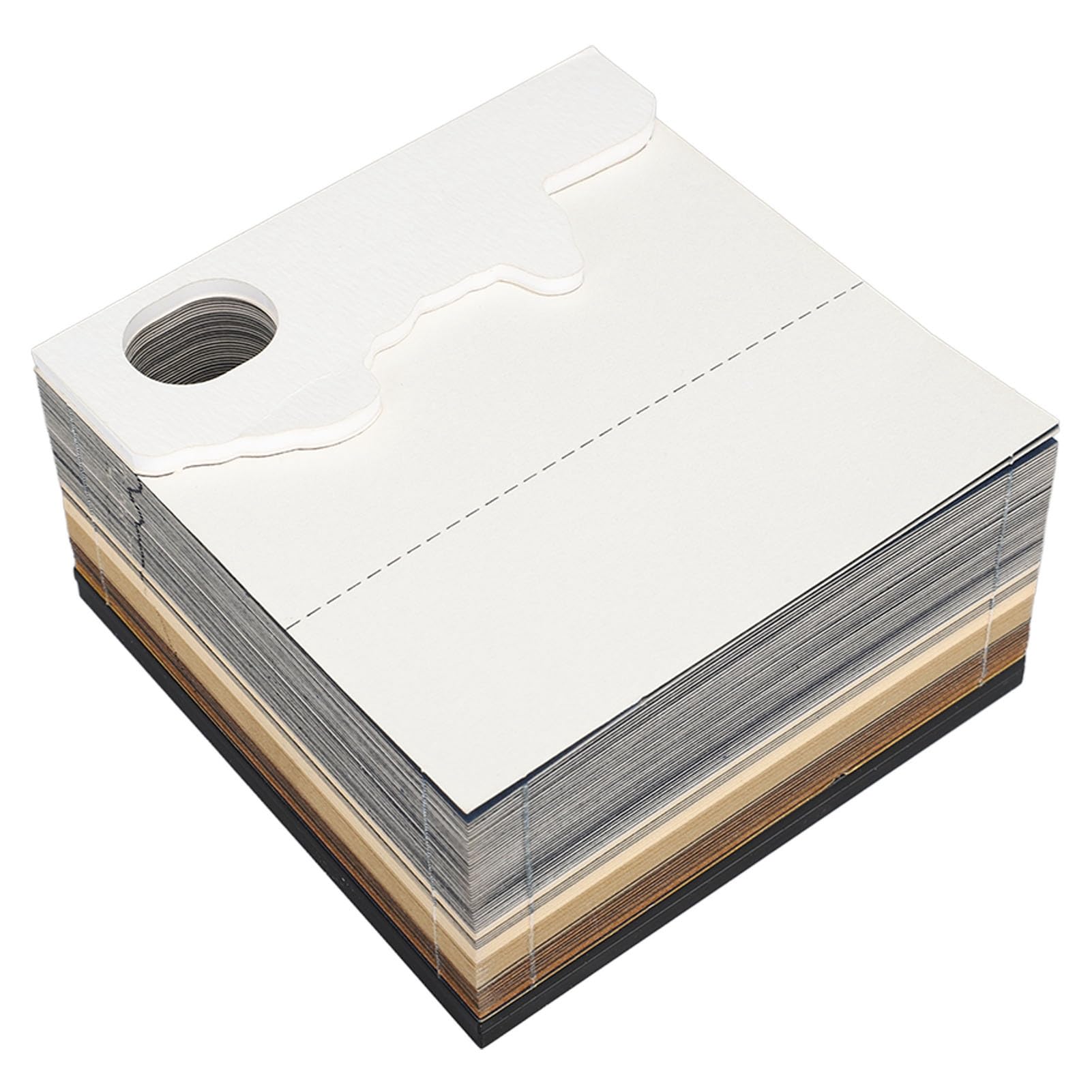 TUWEI Time Piece Calendar, 2024 Desk Calendar Memo Pad with LED Lights, 3D Art Calendar Notepad DIY Paper Carving Art Craft for Home, School, Office, Desktop Decoration