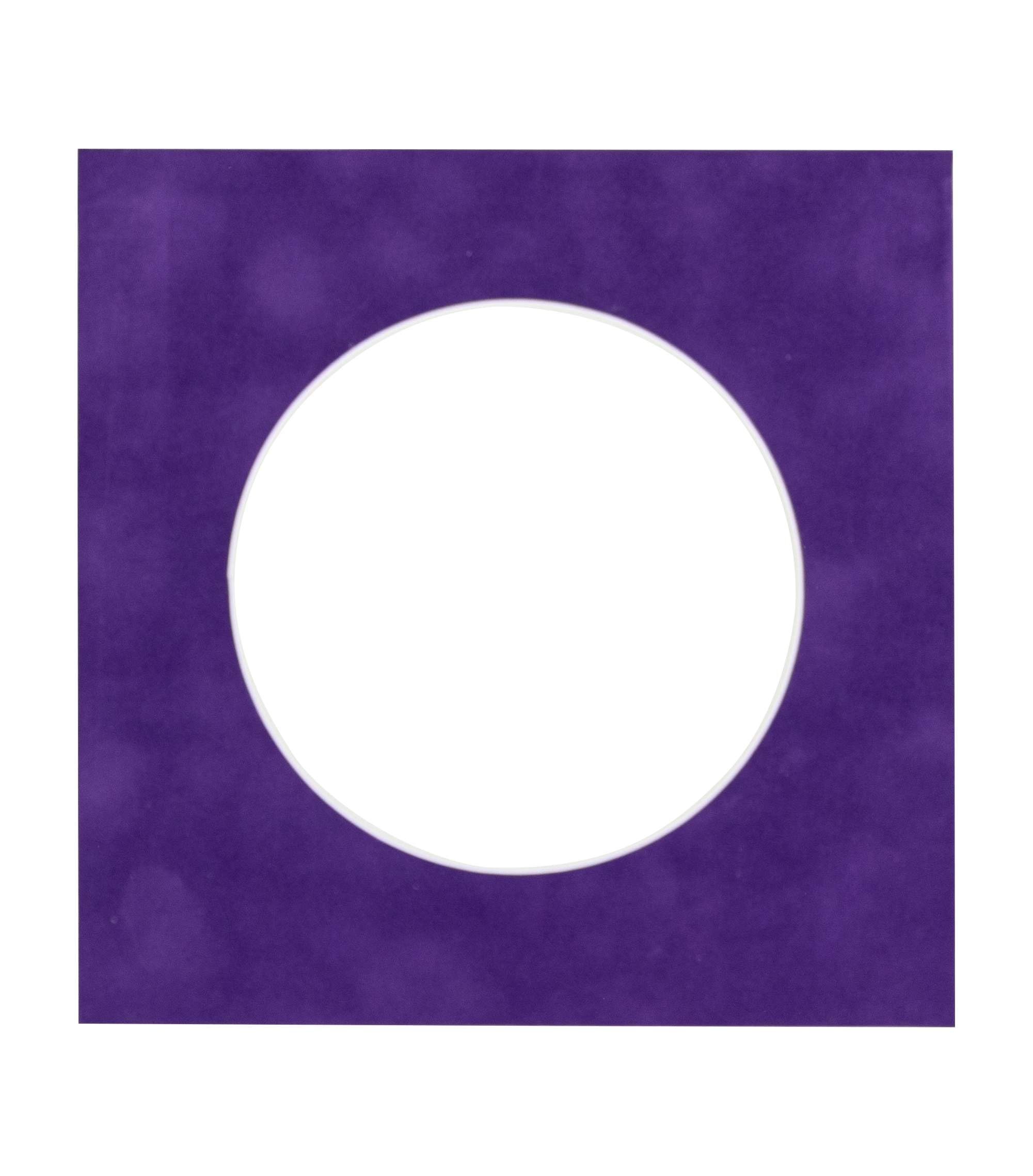 CountryArtHouse Purple Crocus Suede Acid Free 10x10 Circle Picture Frame Mat with White Core Bevel Cut for 6x6 Pictures - Fits 10x10 Frame - Pack of 1 Matboard-image-13
