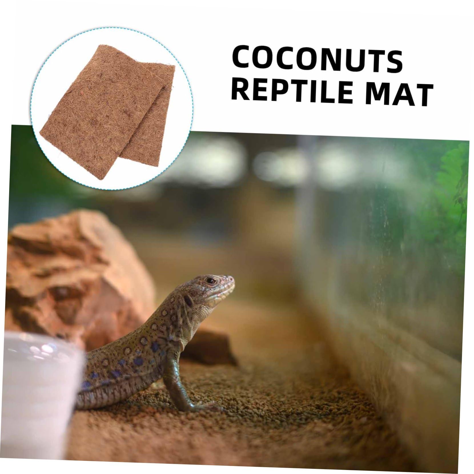 BESTonZON Tappetino per Rettili in Fibra di Cocco Antiscivolo 4 Pezzi | Color Caffè, Morbido e Confortevole, per Serpenti e Rettili, Uso Domestico e Negozi per Animali