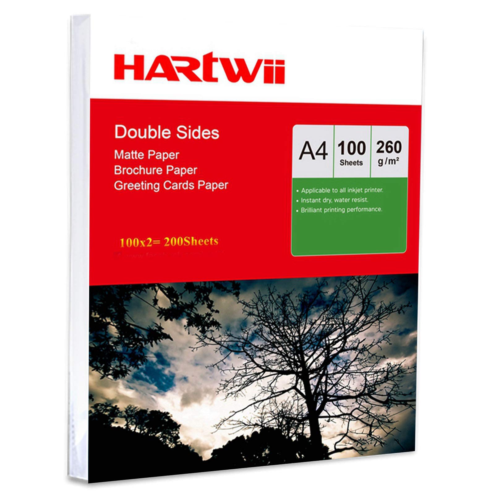 A4 Both Sides Matt Matte Photo Paper 260Gsm - Inkjet Paper Photography Paper Printing Uinkit - 200Sheets