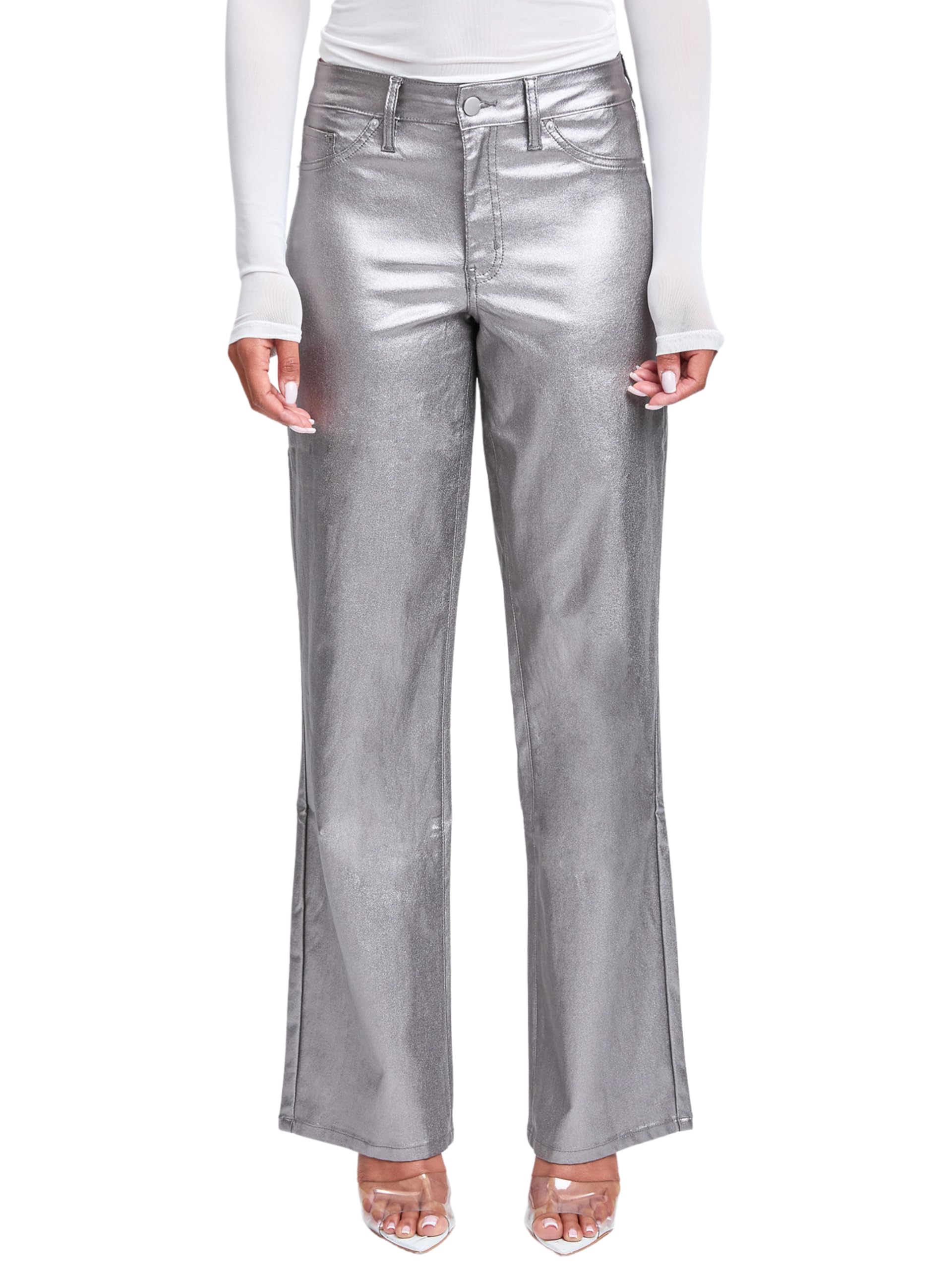 YMI Royalty for Me Womens Hyperstretch Straight Leg Metallic Pant P1987me