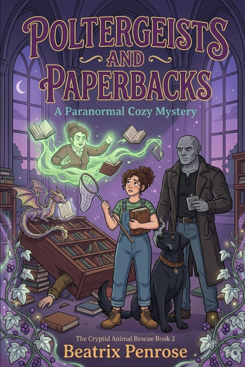 Poltergeists and Paperbacks: A Paranormal Cozy Mystery (The Cryptid Animal Rescue Book 2)