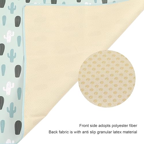 Miniatura 7 de Alomejor Tapete de juego grande acolchado plegable para bebé, tapete de juego de cactus verde para gatear, tapete grueso para recién nacido