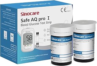 Sinocare Strisce Reattive di Glucosio nel Sangue Solo per Safe AQ Pro I, 50 pcs Senza Lancetta(Safe AQ Pro I)
