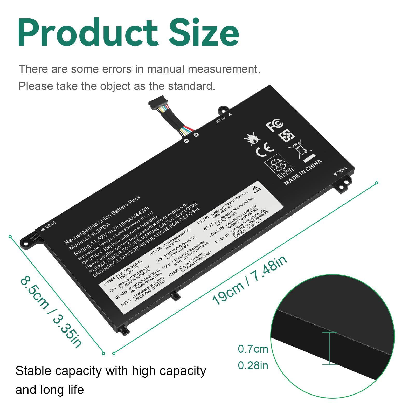 ASUNCELL 11.52V/44Wh L19L3PDA Laptop Akku für Lenovo ThinkBook 14 G2 ITL Are Series, 14 G3 ACL ITL Series, 14 G4 ABA IAP Series, 15 G2 Are ITL Series, 15 G3 ITL ACLSeries, 15 G4 ABA IAP Series