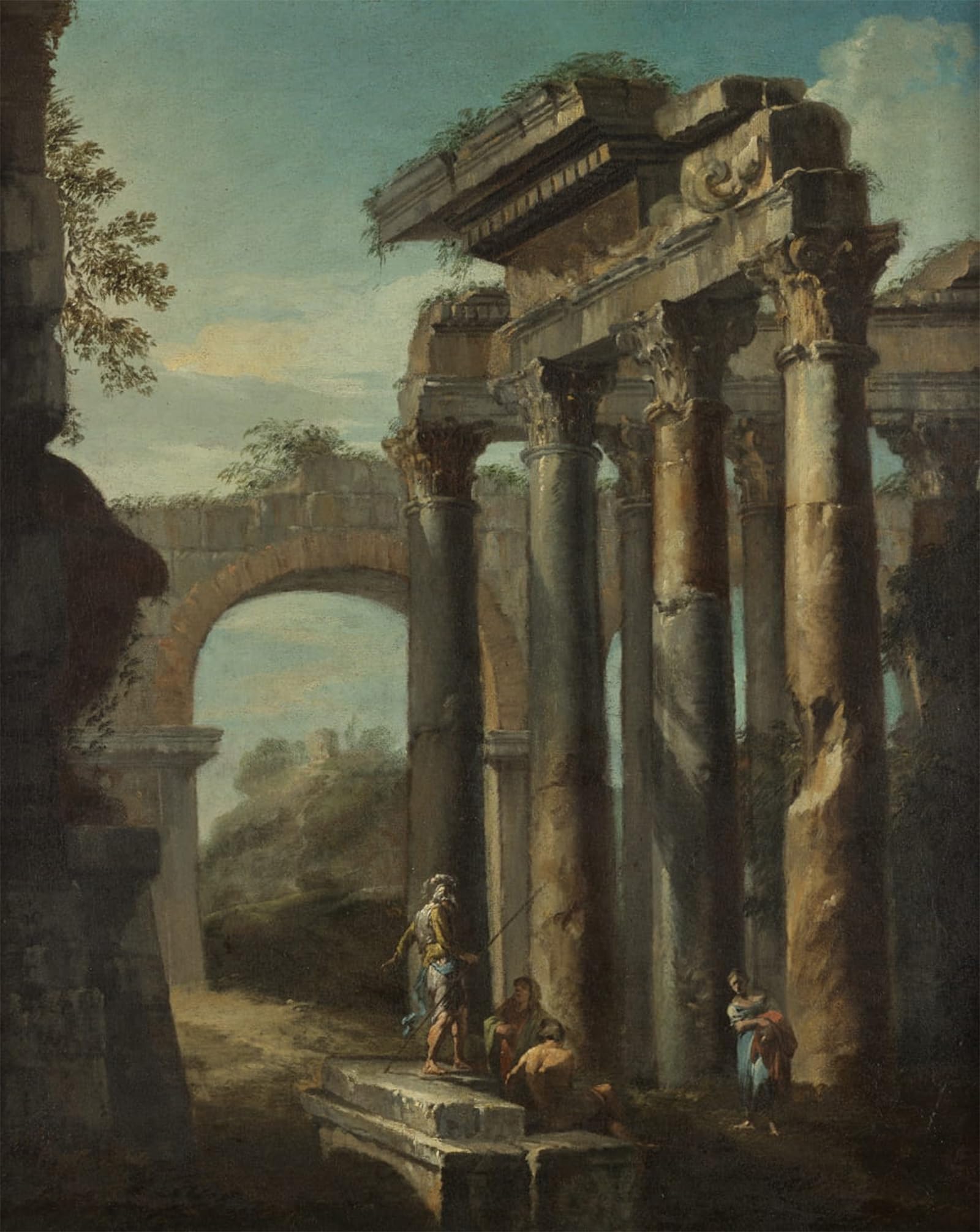 ARTXLXXBN Famous Painting Art Wall Decor Abstract Art Picture Roman Ruins Landscape by Paolo Pannini Animal Pictures for Home Decor 60x90cm
