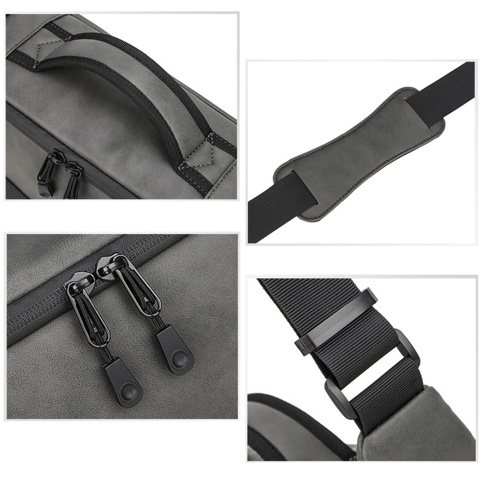 Borsa a Tracolla Fotografica Impermeabile in Pelle Sintetica con 2 Divisori Rimovibili Custodia per Fotocamera Reflex BG515 (Grigio Antracite)