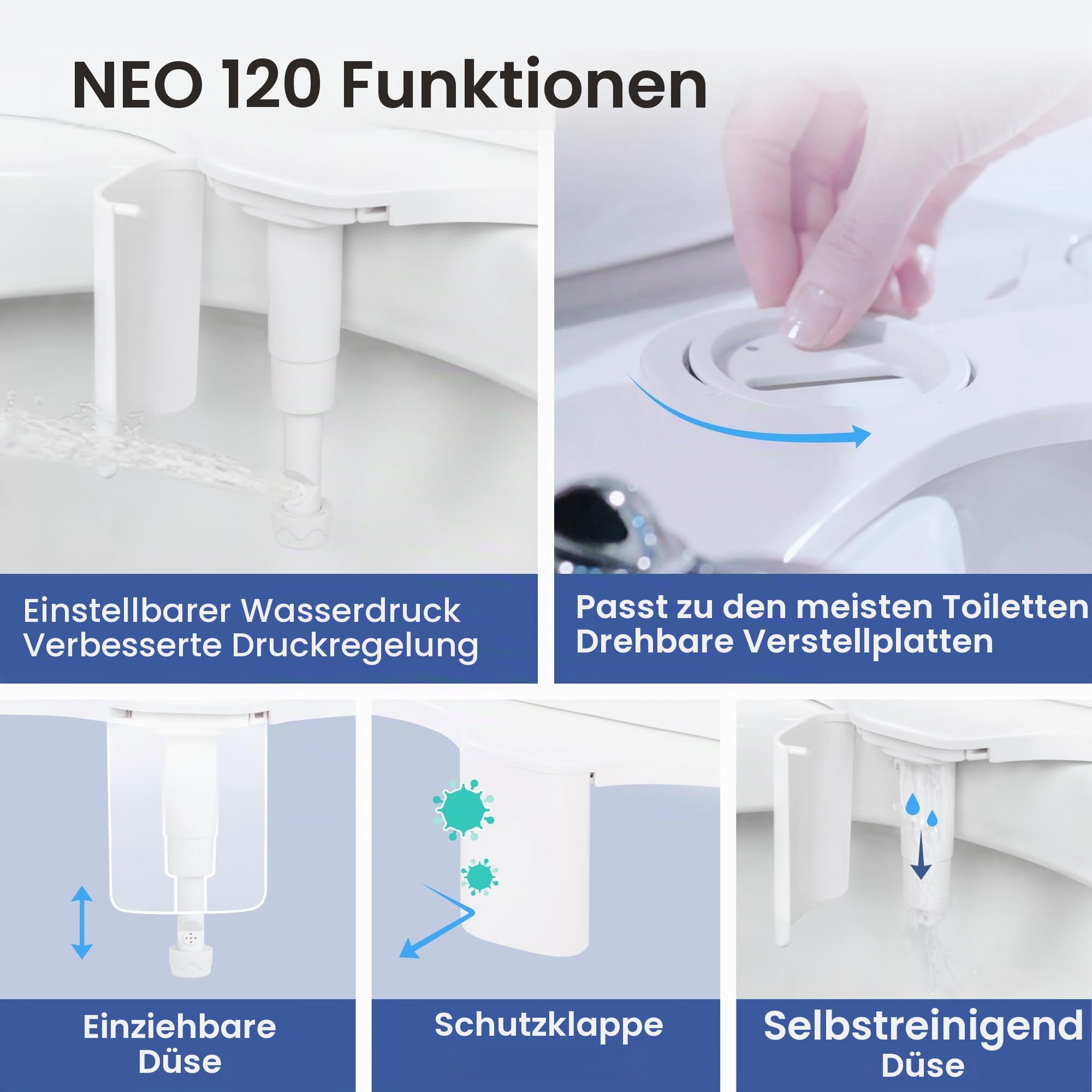 LUXE Bidet Neo 120 white BidetNeo120sww Bidet, Weiß, 17 x 10 x 3 inches