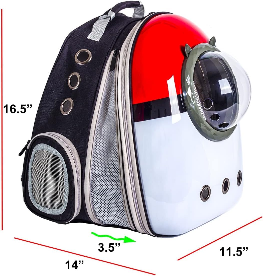 Erweiterbarer Katzentragerrucksack, Rucksack für Katzen, Kätzchen, kleine Welpen, von Fluggesellschaften zugelassener Katzenblasen-Rucksack, Weltraumkapsel, Astronauten-Tragetasche, schwarz,