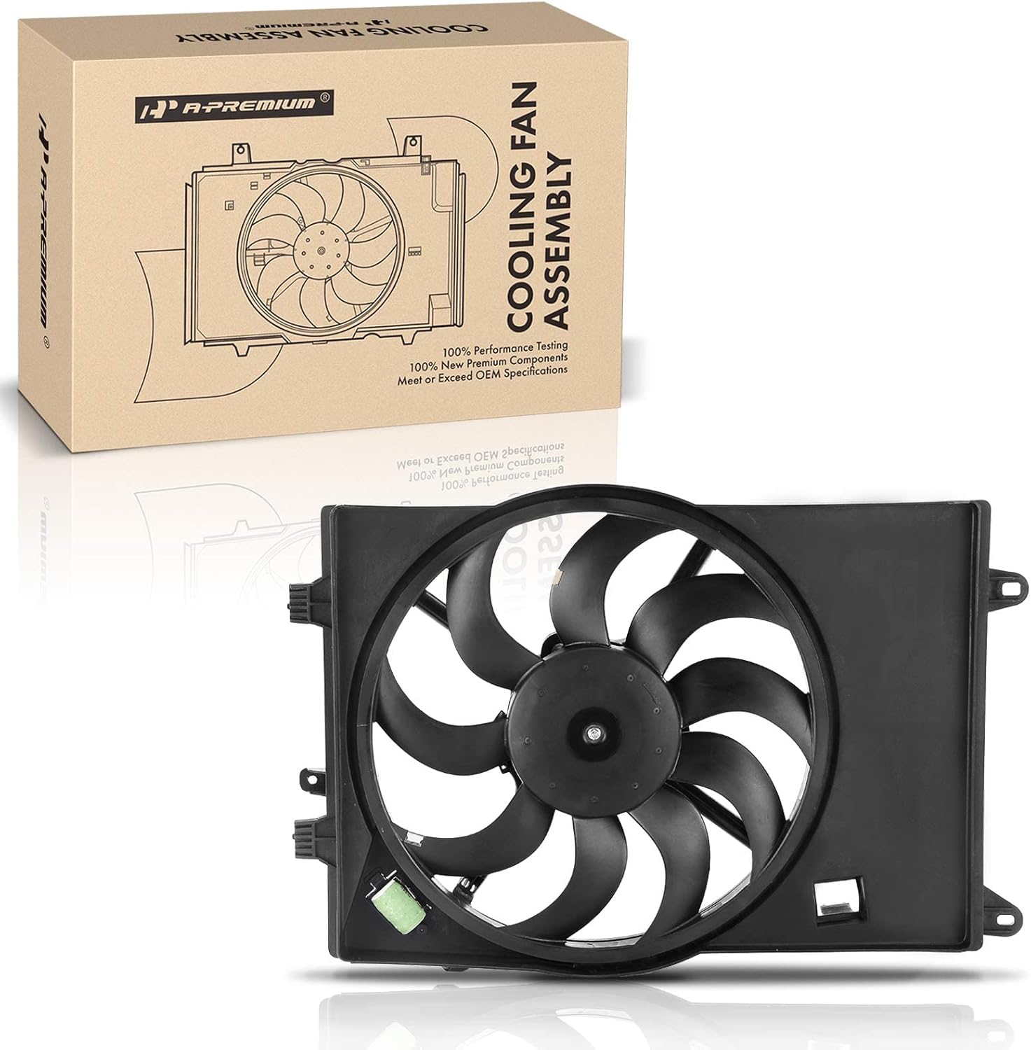 A-Premium Engine Radiator Cooling Fan Assembly Compatible with Select Chevrolet Models - Sonic 2012-2017 - Replace# 95018602