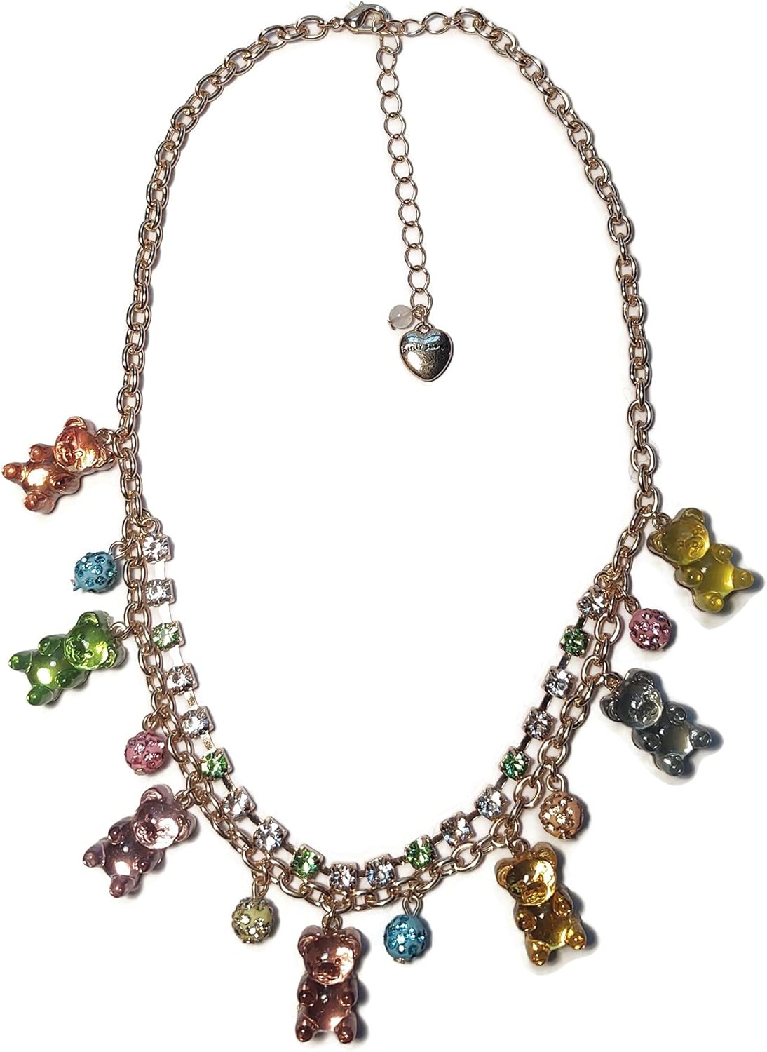Betsey Johnson Gummy Bear Rhinestone Necklace, Pastel Pink