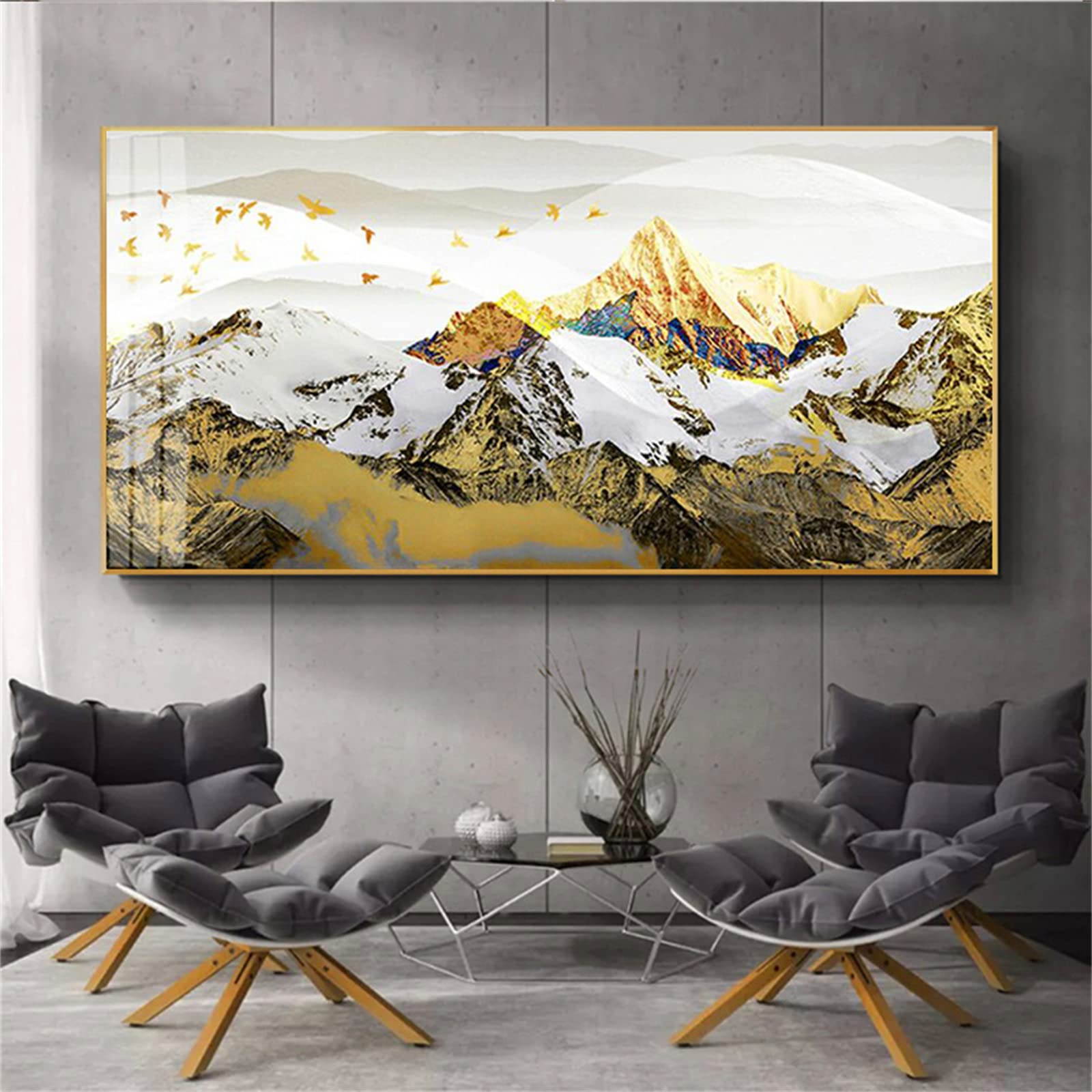 DIY zestawy do malowania diamentami 5D, pełne wiertło diamentowy obraz dla dorosłych i dzieci, kryształ górski haftowanie obrazy do dekoracji ścian domu - 90 x 180 cm (35 x 71 cali (abstrakcyjna góra)