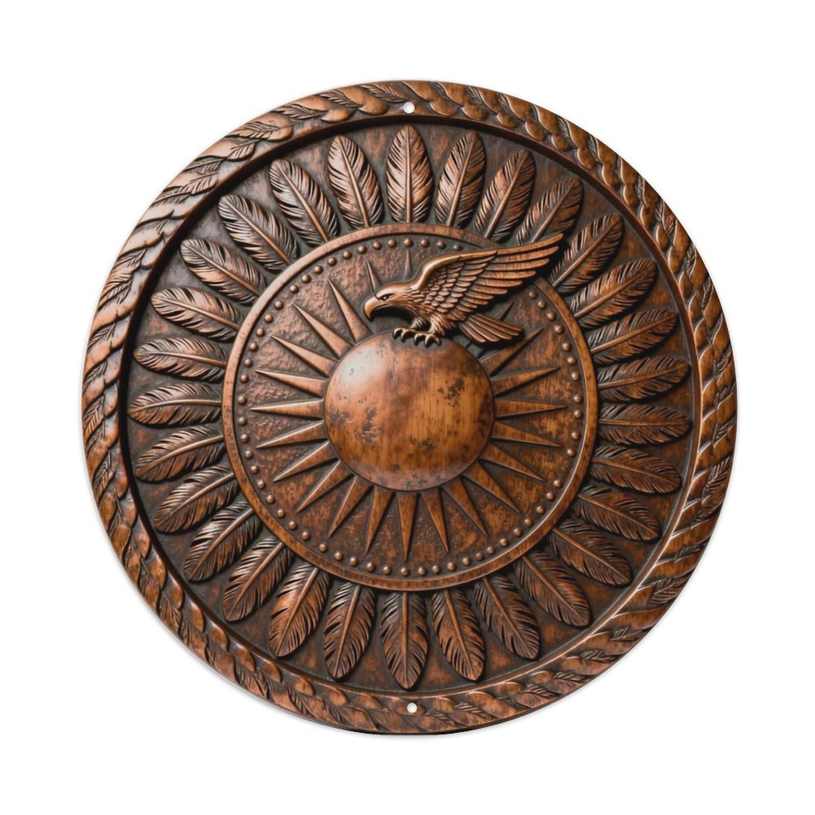 Native Sun Eagle Shield Metal Tin Sign Plaque