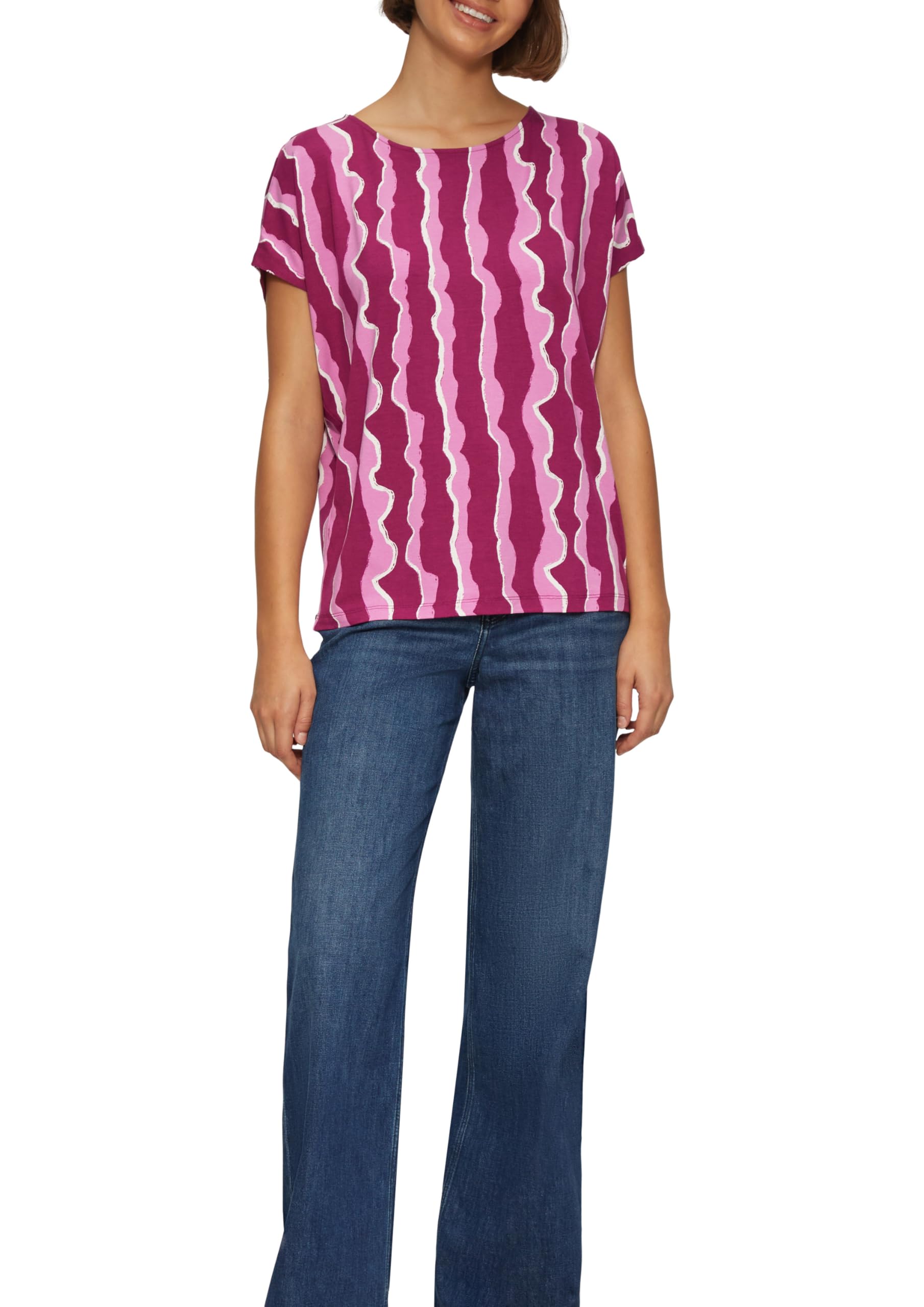 s.Oliver Sleeveless T-Shirt Made from Flowing Viscose Stretch, Pink 44B5, S