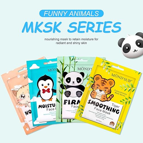 Miniatura 9 de Máscara de spa de animales, hoja de máscaras de personajes, pingüino, panda, tigre, gato, efectos hidratantes nutritivos para todo tipo de piel,