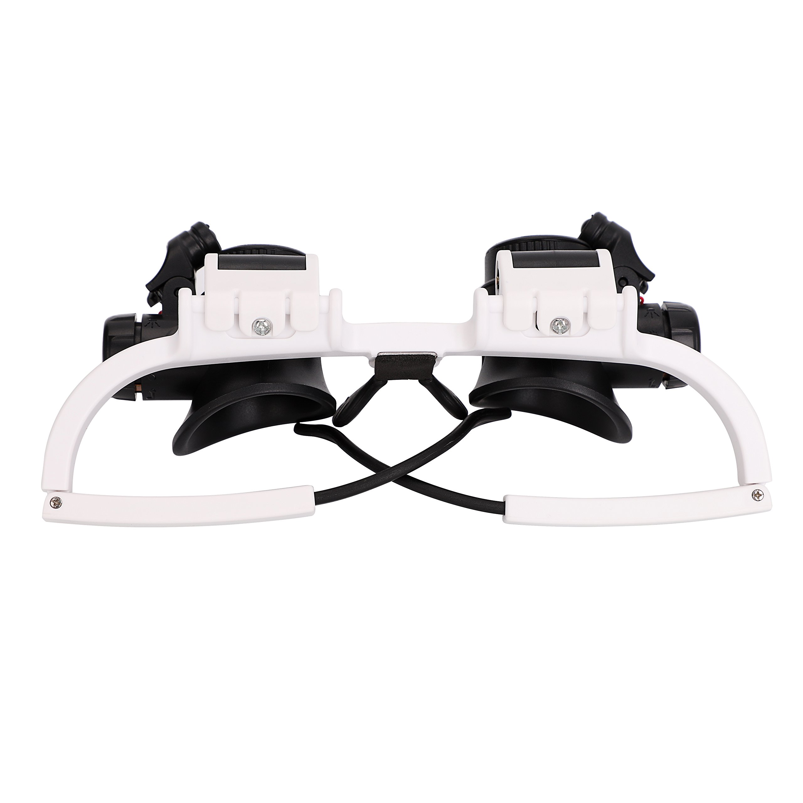 Gafas de Ojo Lupa Cabeza con Lupa Auriculares Iluminado LED Lupa Luz Manos Libres Lupa Lectura Lupa con Lente de Aumento 8X 15X 23X para Reloj de joyería