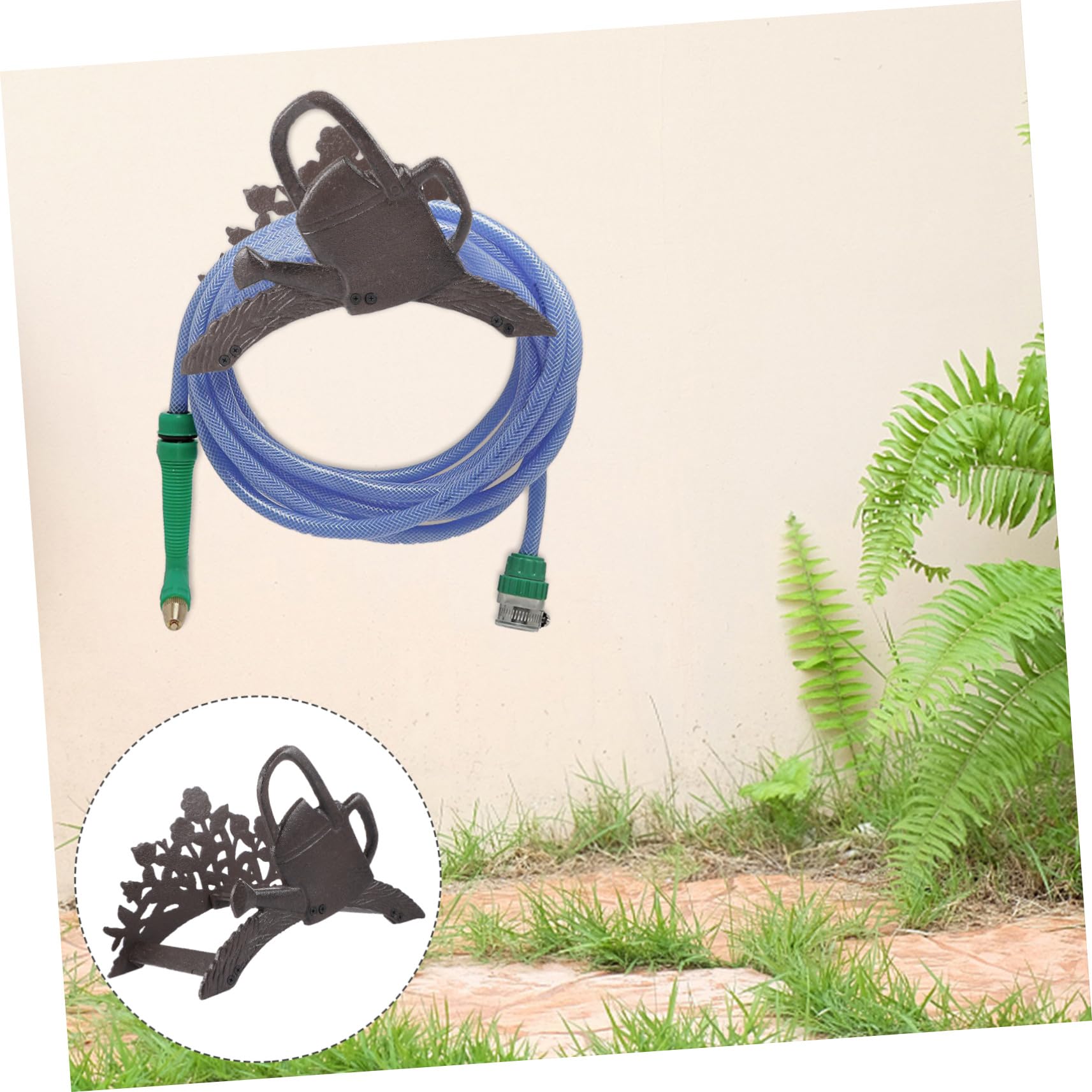 GALPADA Support Mural Résistance aux Intempéries pour Tuyau D'arrosage en Fonte Robuste Organiseur de Rangement Évite les Enchevêtrements pour Garage et Piscine