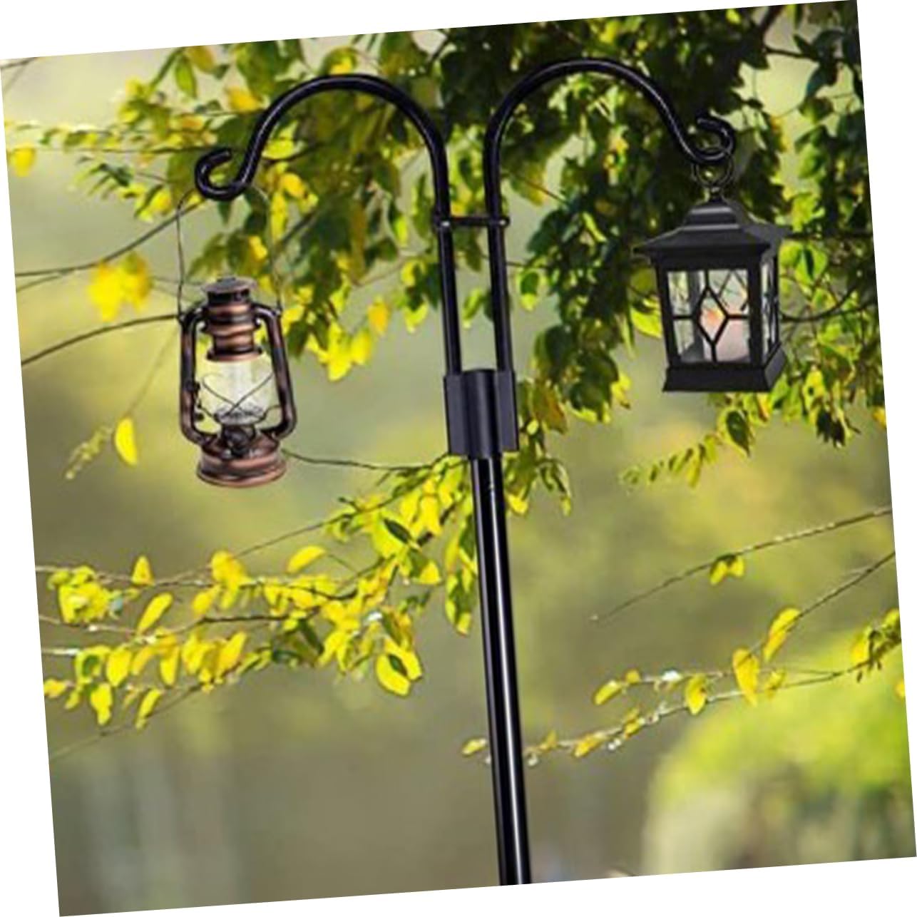 Multi-Functional Shepherd Hook for Outdoor Use Garden Insert Solar Lamp and Planter Hanger Elegant Decoration for Weddings Patios and Gardens
