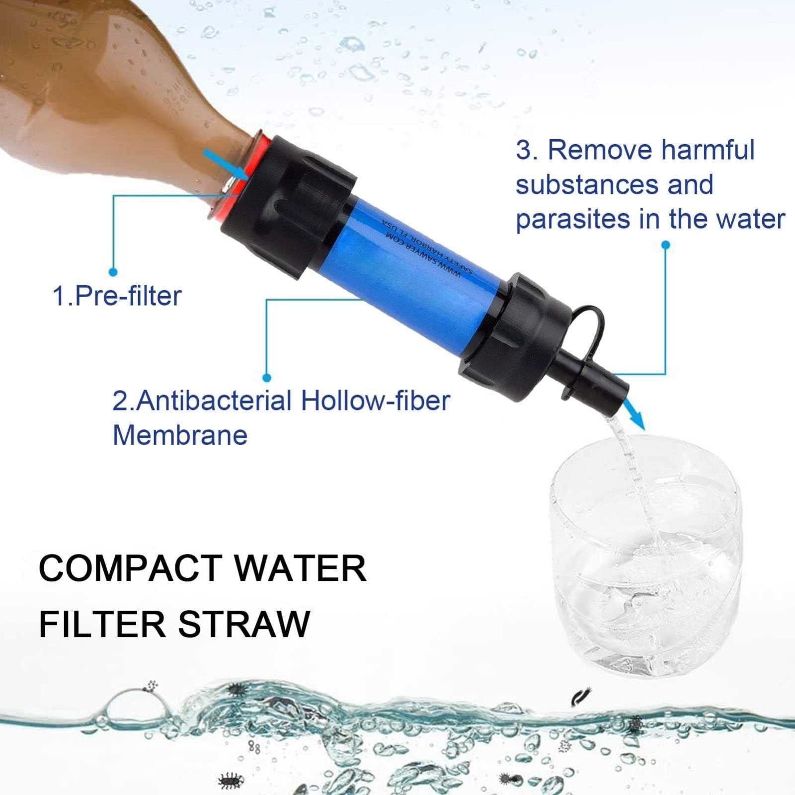 Purificadores Agua Portátiles, Purificador Agua Emergencia, Purificador de Agua para Supervivencia Adecuado para Camping Y Senderismo