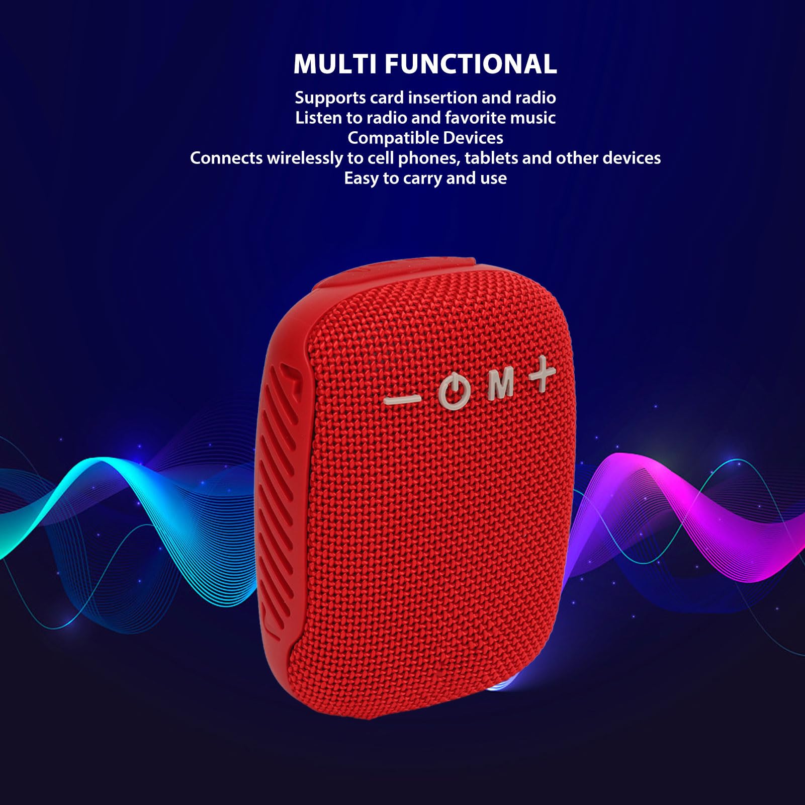 Goshyda Altoparlante Bluetooth da Ciclismo Staffa per Bici Wireless Altoparlanti Esterni Portatili Resistenti all'acqua Supporta la Scheda di Memoria (rosso)