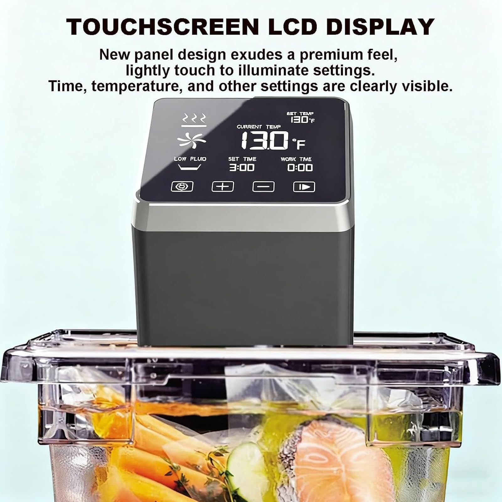 Cuocitore Sous Vide Professionale,Macchine per Cottura Sous Vide precisione da 1600W,Riscaldamento rapido,Facile da riporre,Ultra Silenzioso da 15 Db,Impermeabile IPX7,per la Cucina casa