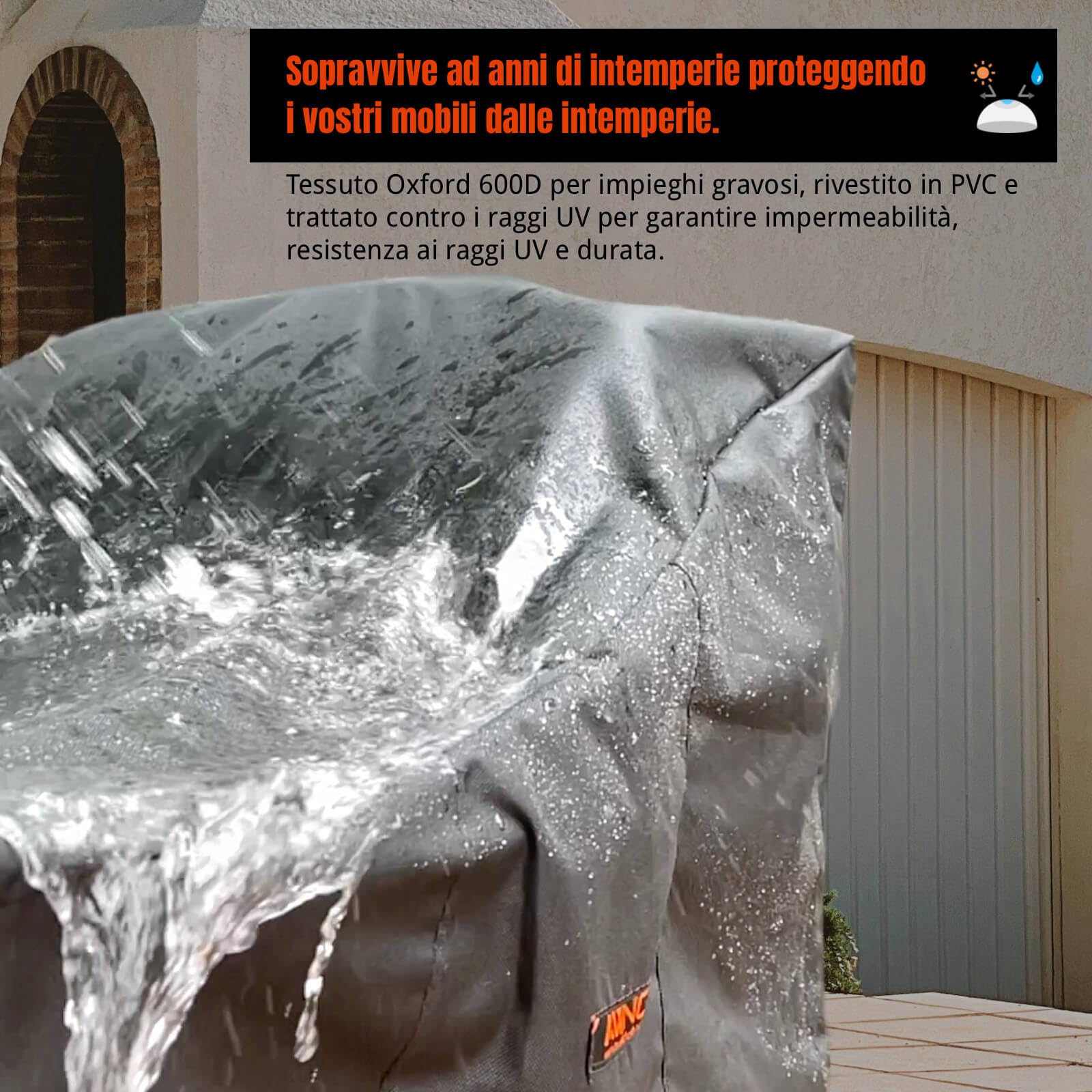 AWNIC Coprisedie da Esterno Impermeabile, 600D Resistente Oxford Tessuto Coprisedie da Giardino Impilabili con Sfiato per Sedie Impermeabile Resistente allo Strappo Antivento Anti-UV, 65x75x120/85cm