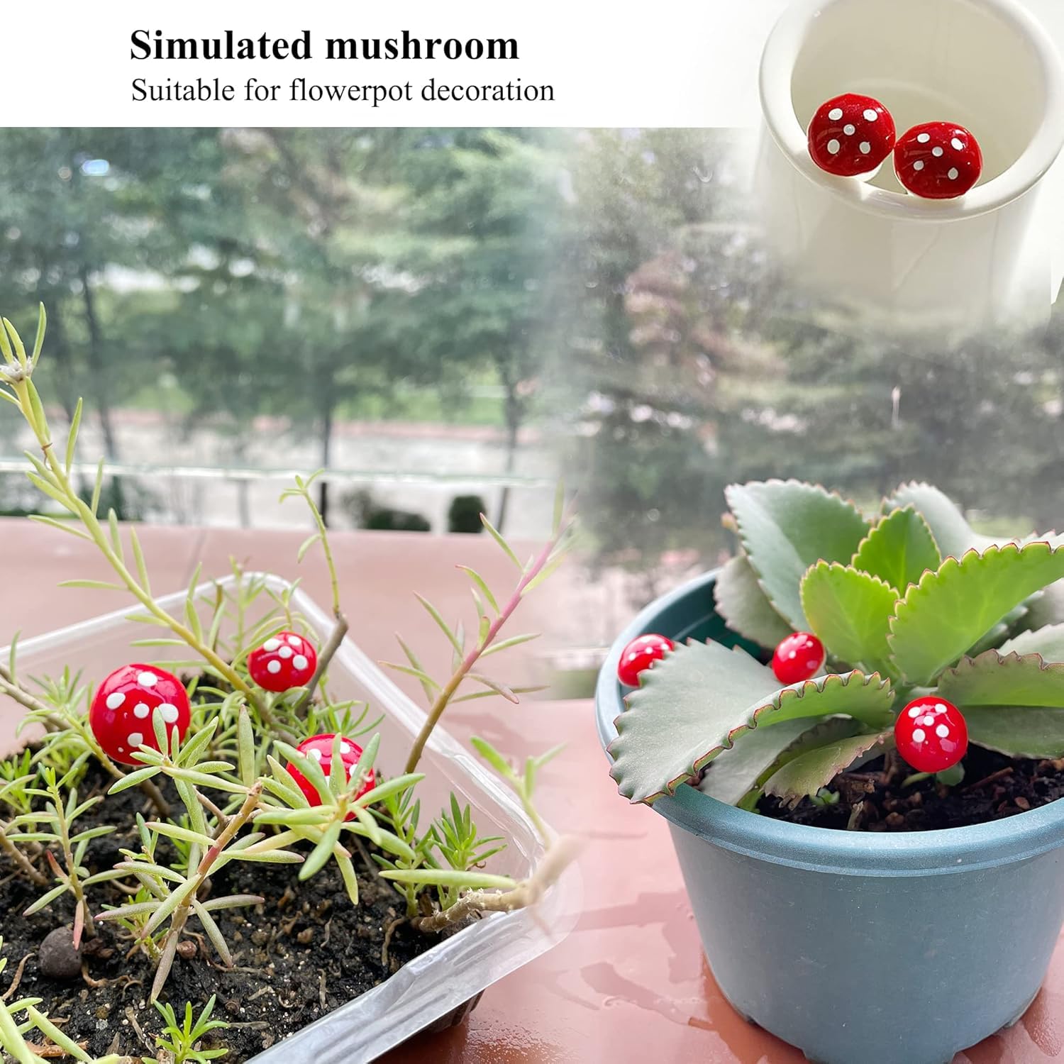 YANGWEN 30 Pezzi Mini Funghi Decorativi - Funghetti in Schiuma per Giardino Fatato, Bonsai e Micro Paesaggio - Decorazioni per Piante, Acquari e DIY