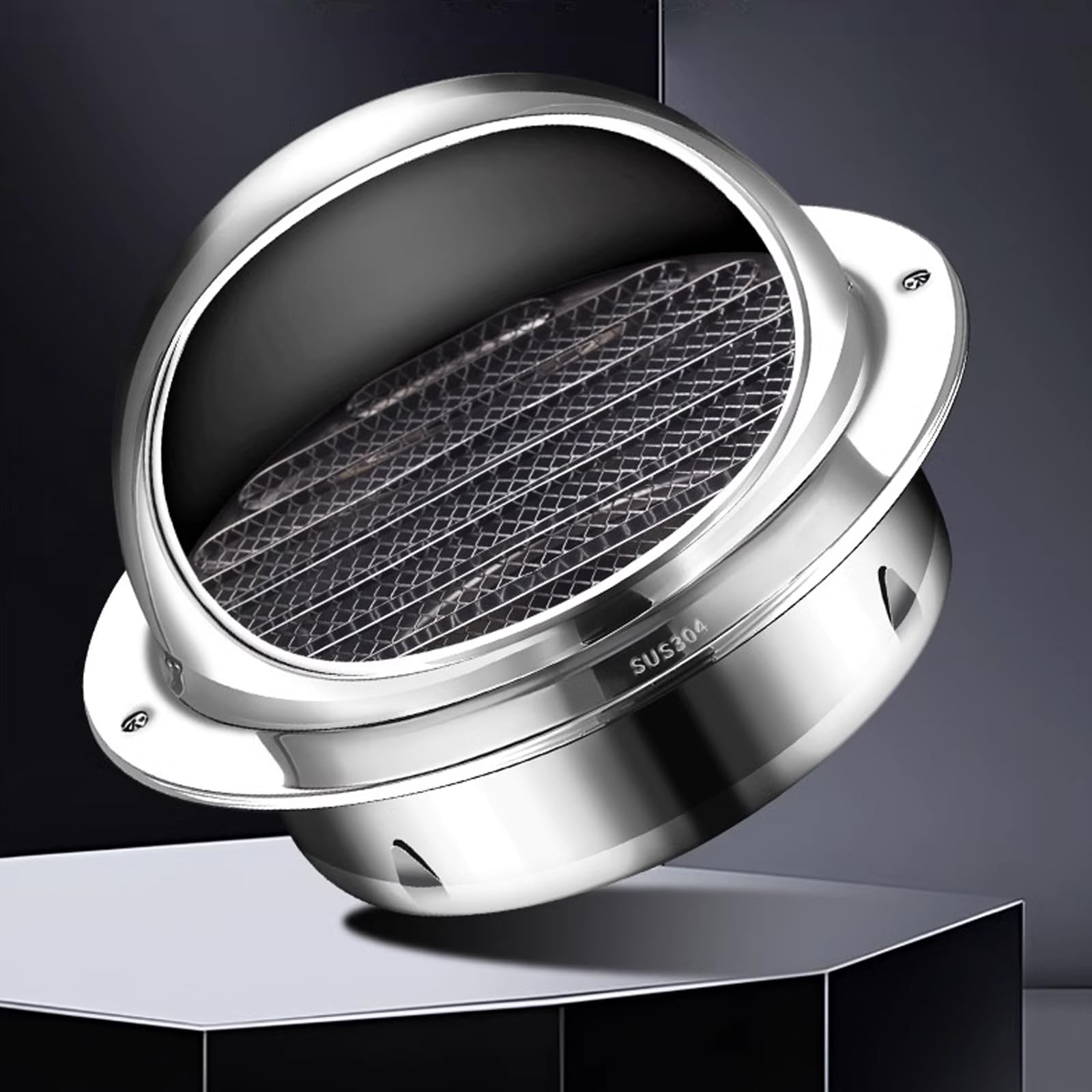 OYSKGNCMW Exhaust Pipe Chimney Rain Cap,Round Air Vent Cowl Cap,304 Stainless Steel Chimney Flue Cowl,Robust Weatherproof,Ventilation Grille Sn Hood,Vent Cap Louver Cap Windproof Cap (160mm/6.3in)