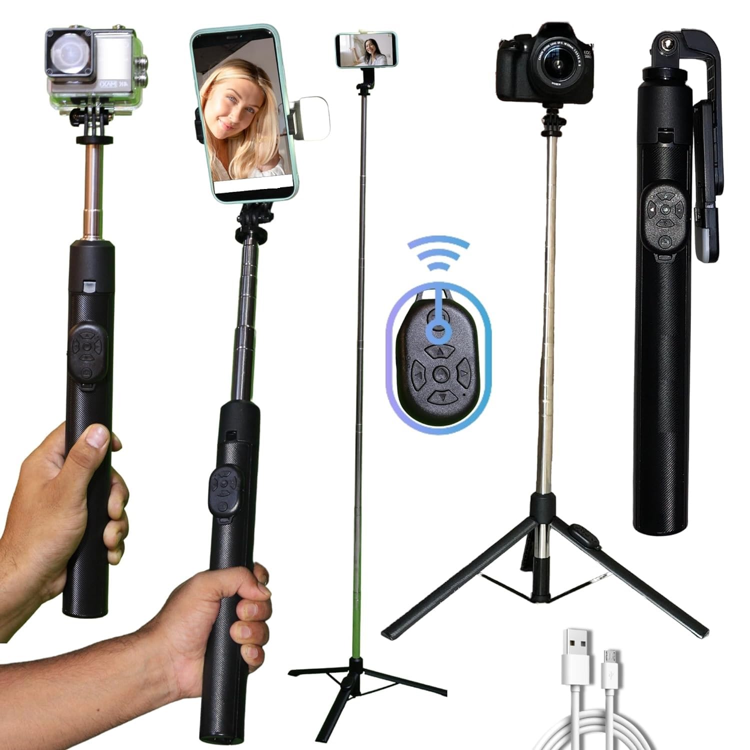 CROWNVIZ Super Long Selfie Stick Tripod,Extra-Long Selfie Stick with Large Reinforced Tripod Stand Upto 67 inch/170 cm,Wireless Bluetooth Selfie Stick for YouTube Photo Video Tripod for Mobile Phone (B0CD7QT3TM) Amazon Price History, Amazon Price Tracker