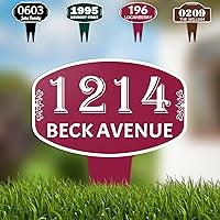 Vista 19 de Letrero personalizado para dirección de casa, placa personalizada de aluminio para dirección del hogar, placas de números de casa para jardín
