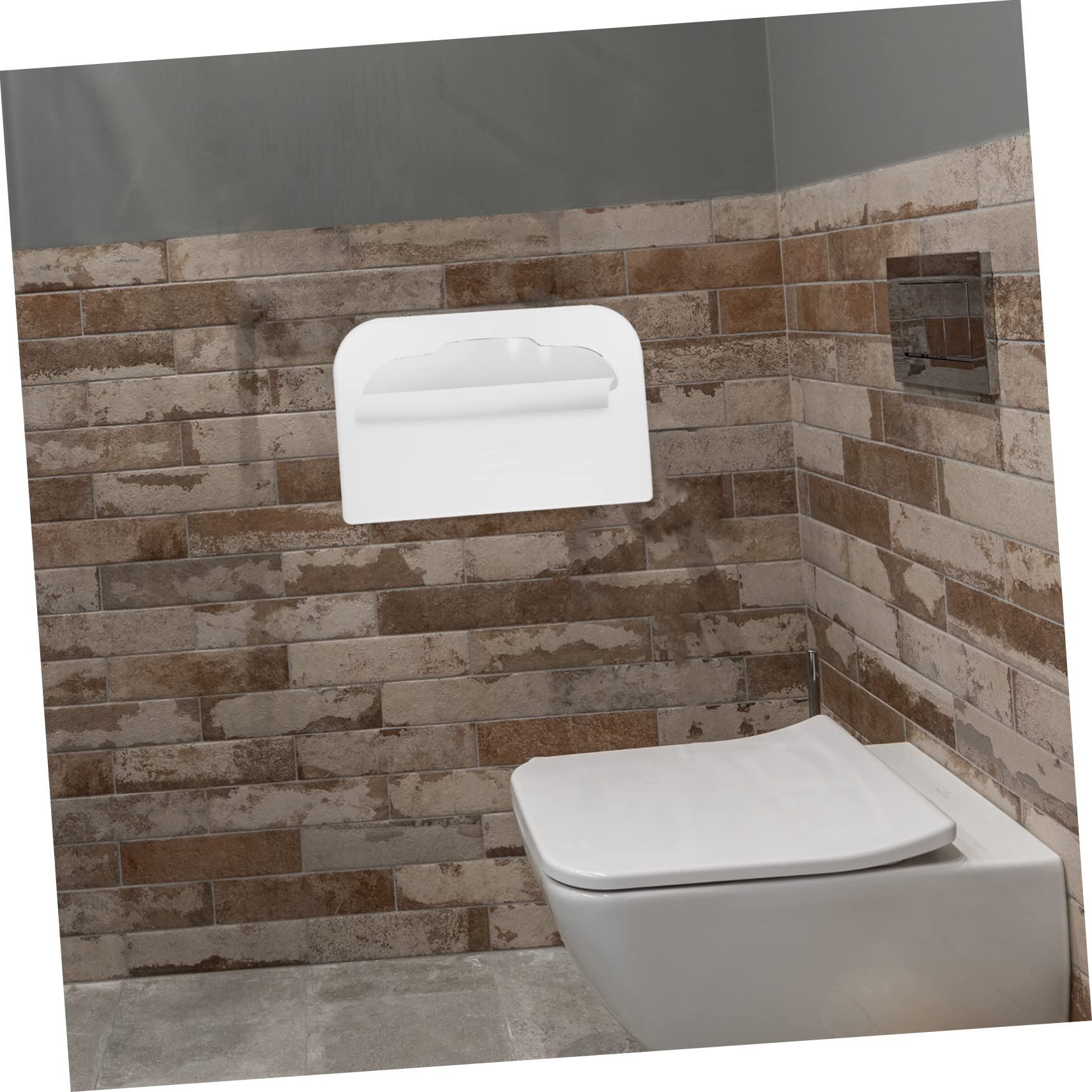 HOMSFOU Dispenser Da Muro Per Copriwater Supporto Igienico Anti-fall Per Bagno Accessorio Pratico e Salvaspazio Per Copriwater Ricaricabile e Facile Da Installare