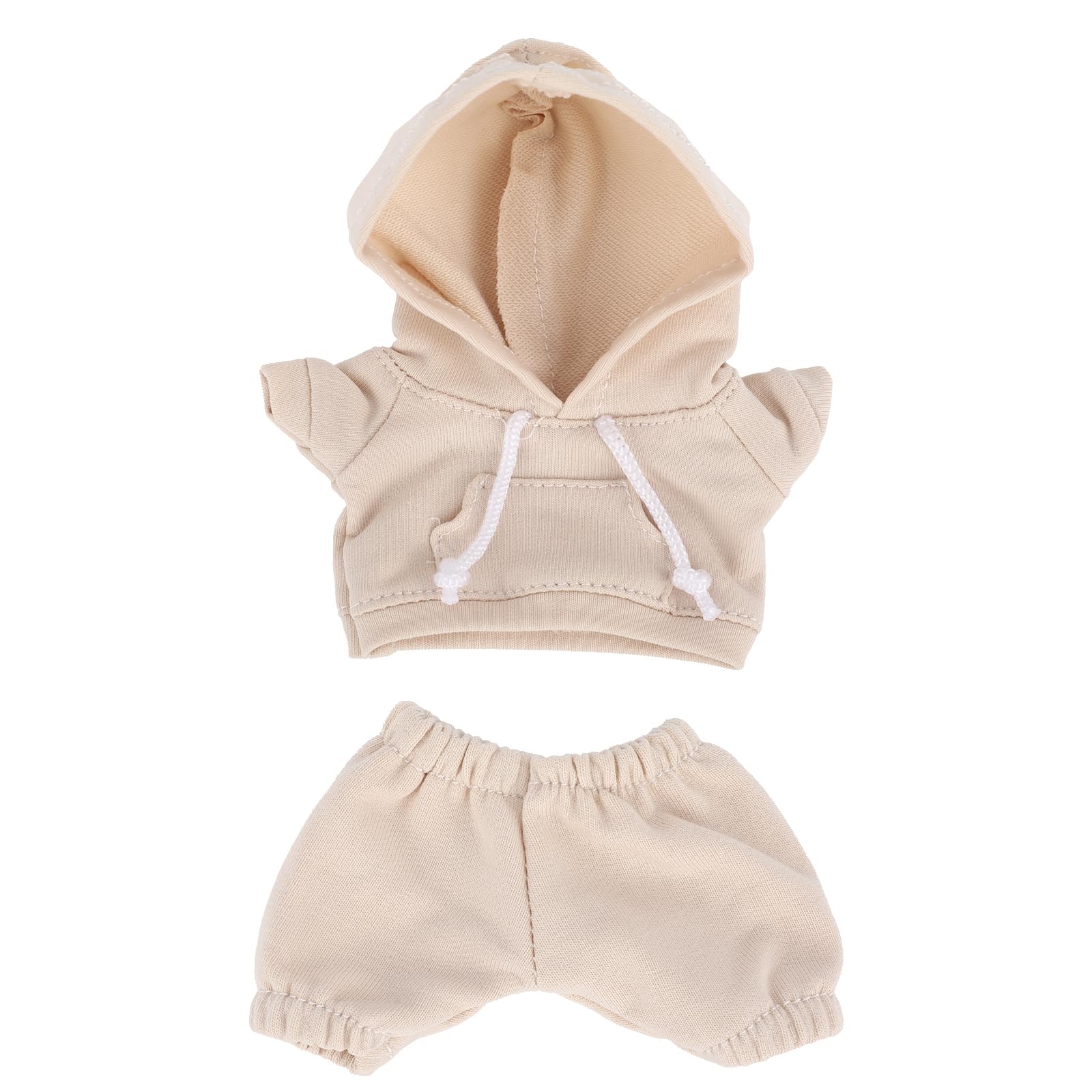 Doll Clothes Set, Cute Casual Style 17cm/6.69in Doll Costume Outfit Includes Hoodie & Pant Kawaii Clothing Accessories for Collectors Decor & Display (Apricot) โ image 1